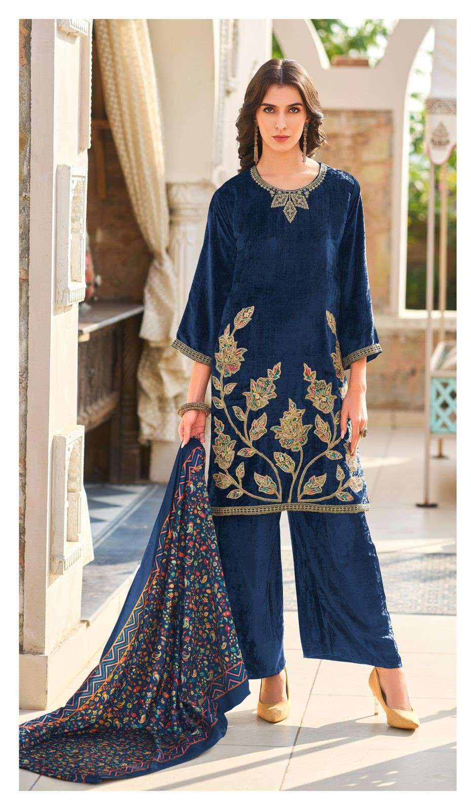 DEEPSY SUIT 674 COLOURS VELVET VISCOSE KURTI READY MADE SUPP...