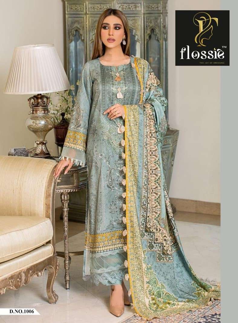  FLOOSIE FIRDOUS LAWN COTTON NEW PARTY WEAR DESIGNER MATERIA...