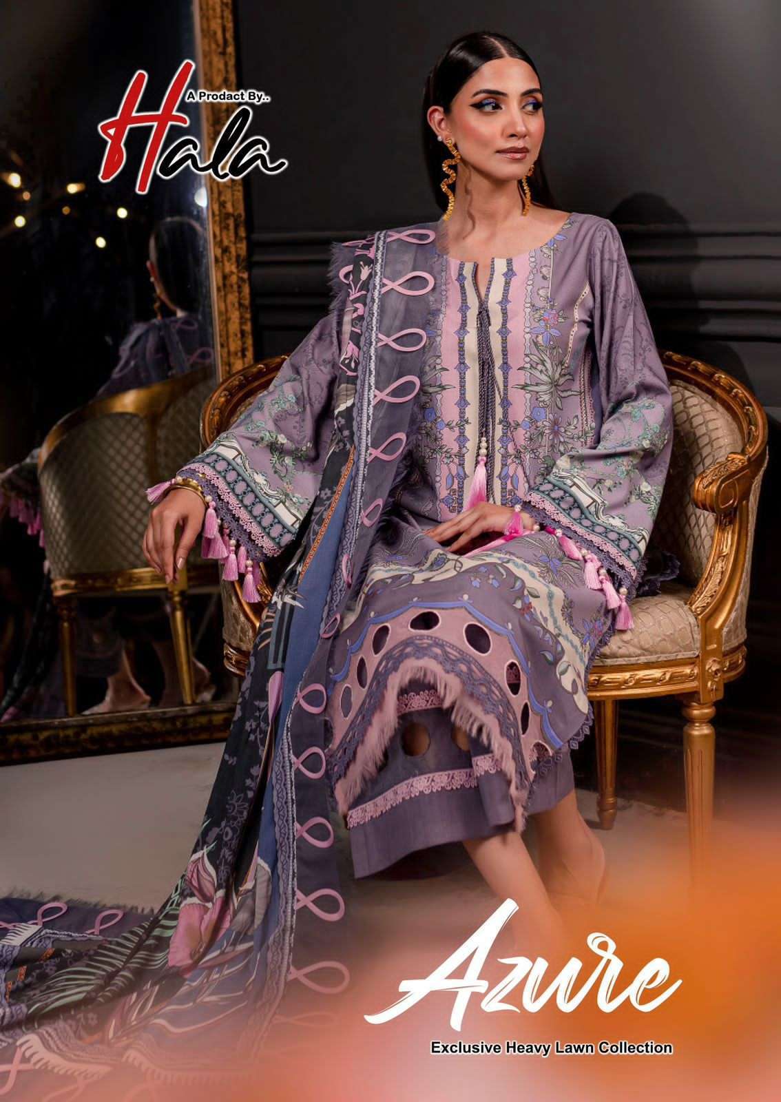 HALA AZURE 1001 & 1006 HEAVY LAWN COTTON PAKISTANI MATERIAL ...