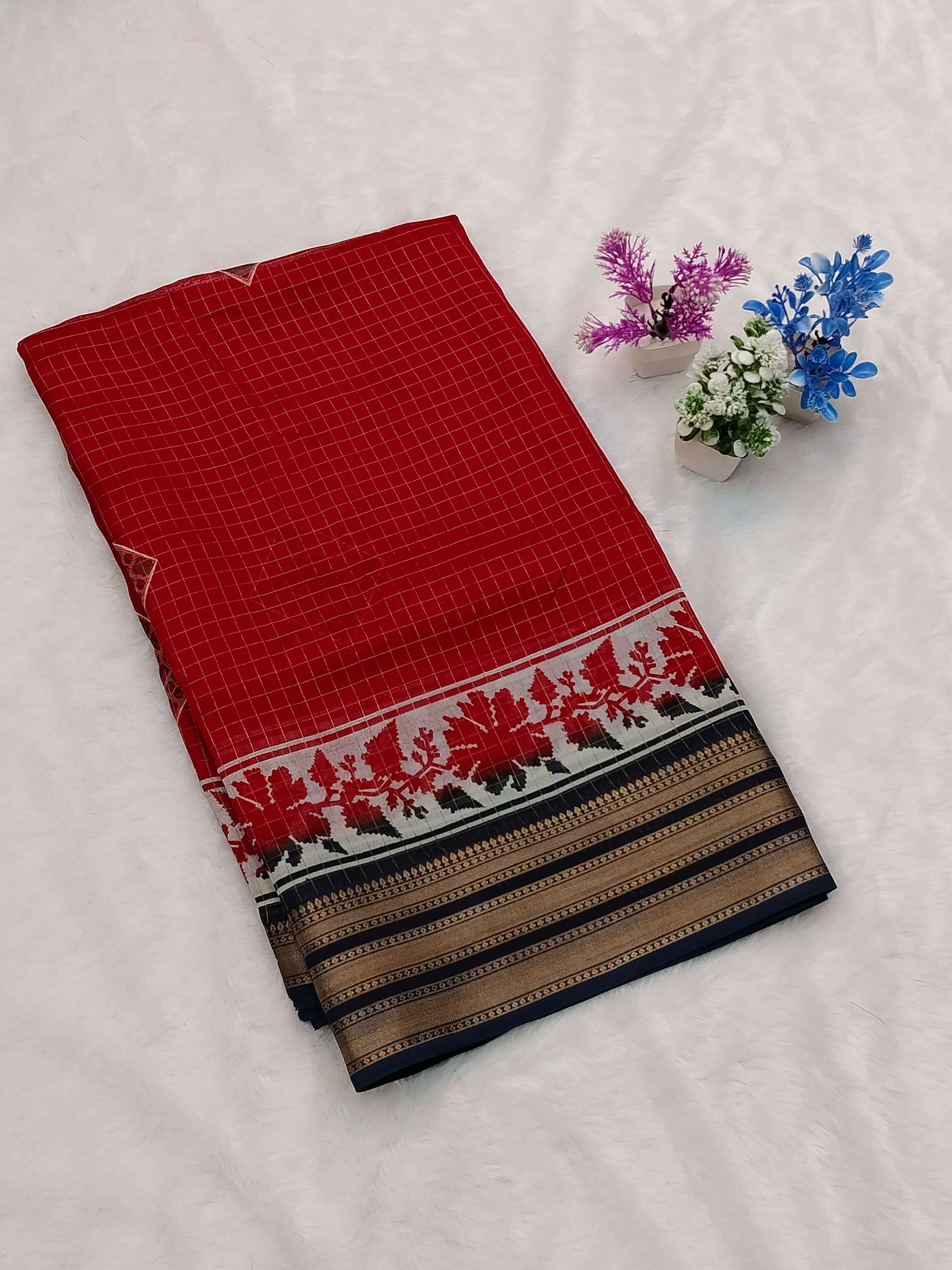 Jacquard border silk fabric fancy look regular wear saree su...