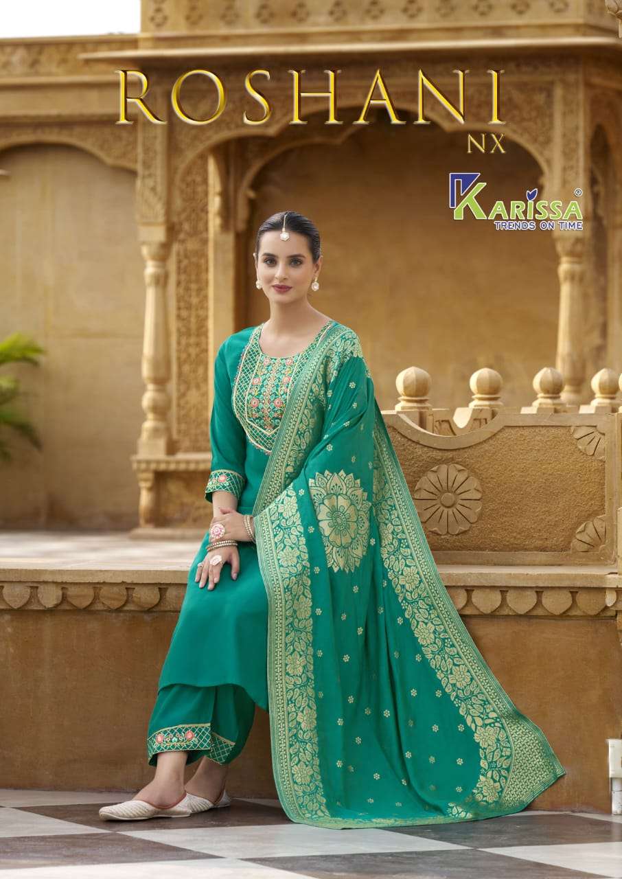 Karissa roshani nx latest roman silk salwar kameez readymade...