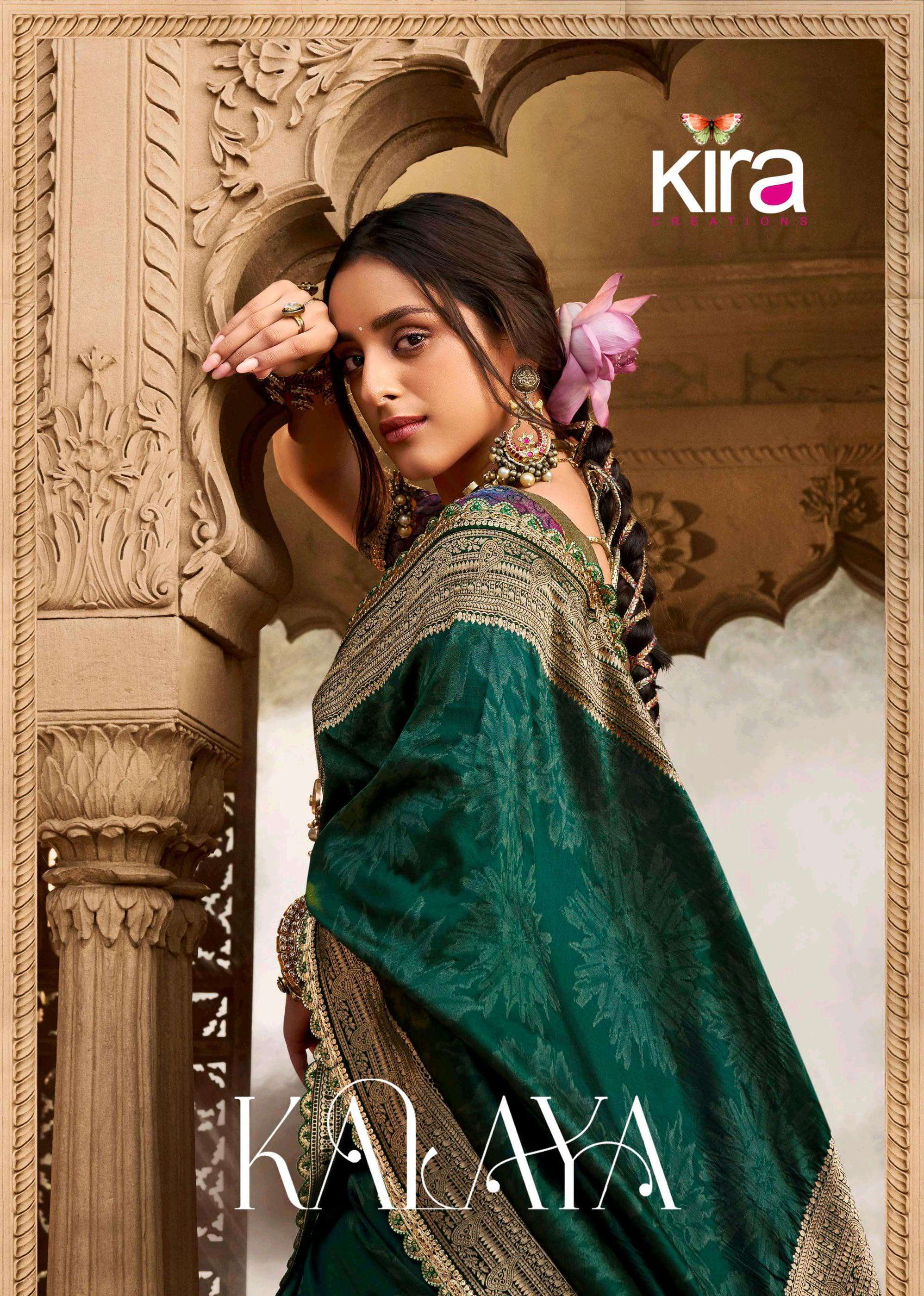 Kira Kalaya Banarasi silk with Big Designer Boder fancy look...