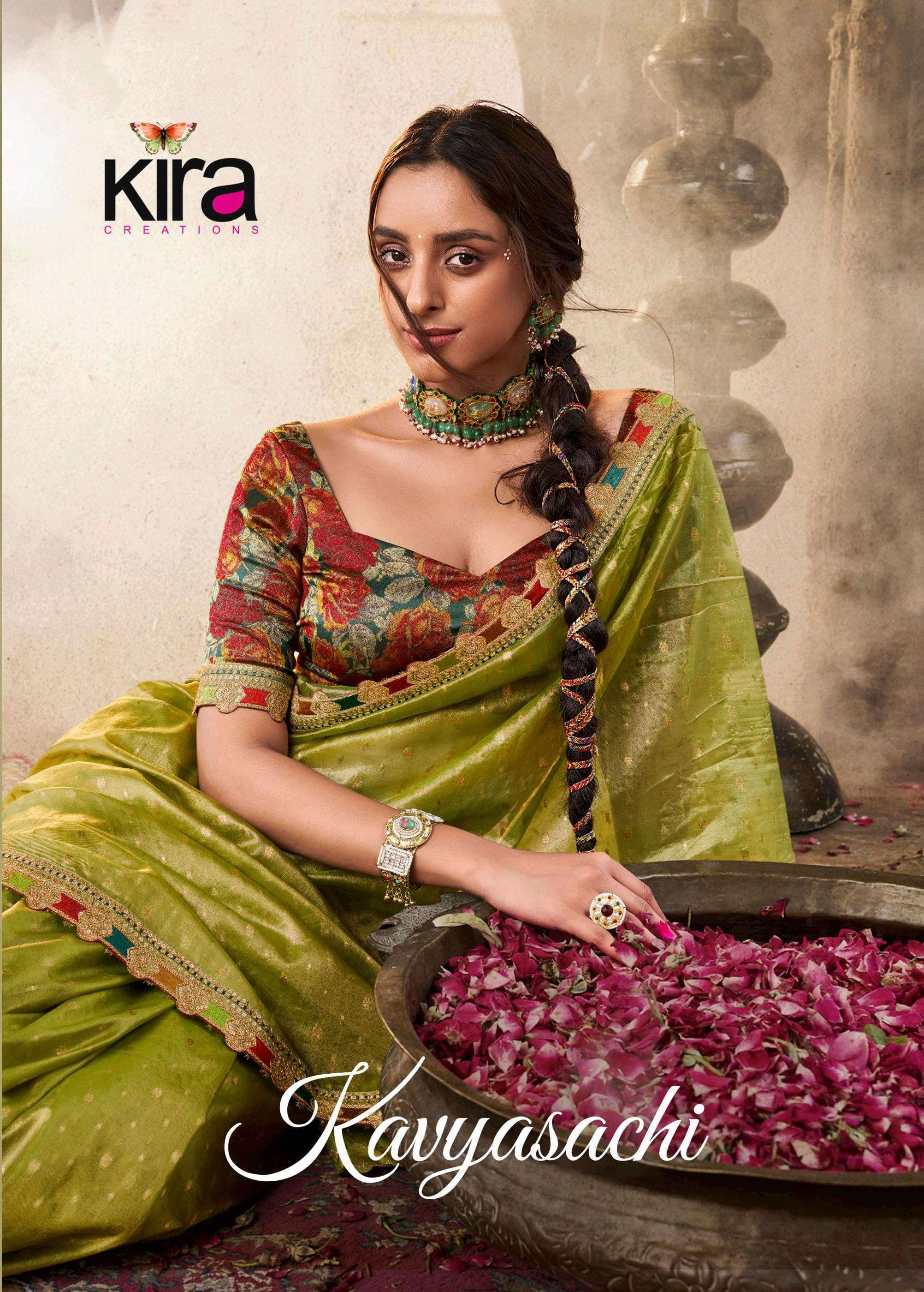 KIra Kavyasachi Tissue Silk Party Wear Look Saree Supplier i...