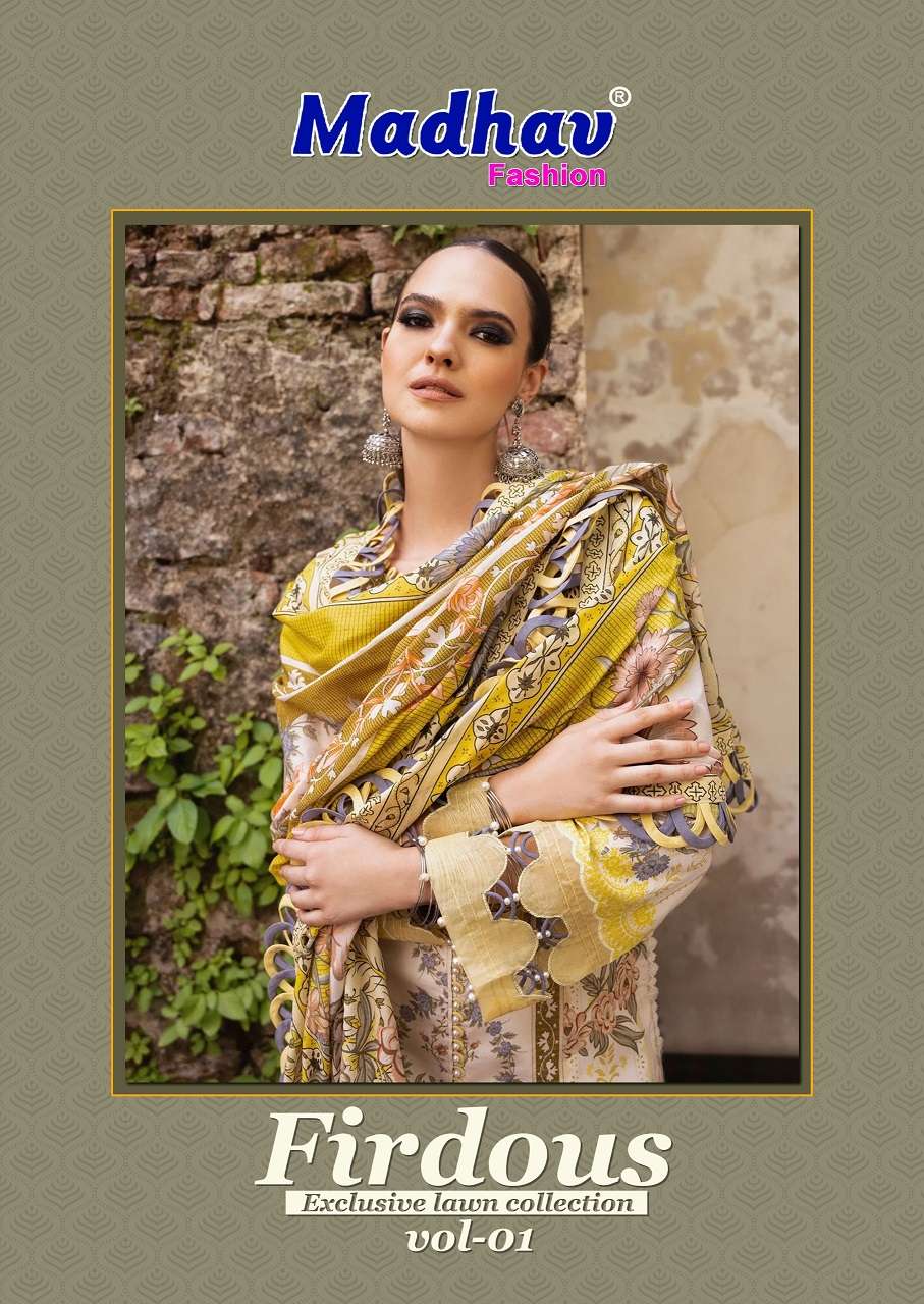 Madhav Firdous vol 1 karachi printed cotton fabric pakistani...