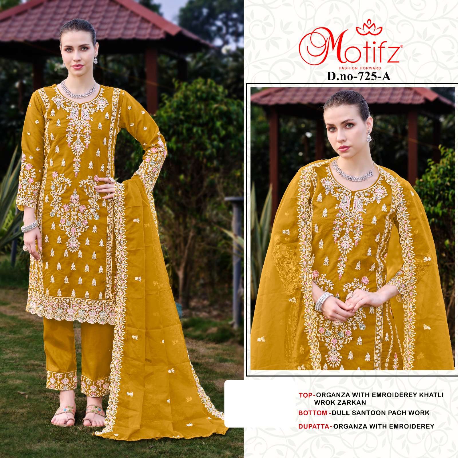 MOTIFZ 720 KHATLI WORK BEAUTIFUL EMBRODERY SUIT MATERIAL WHO...