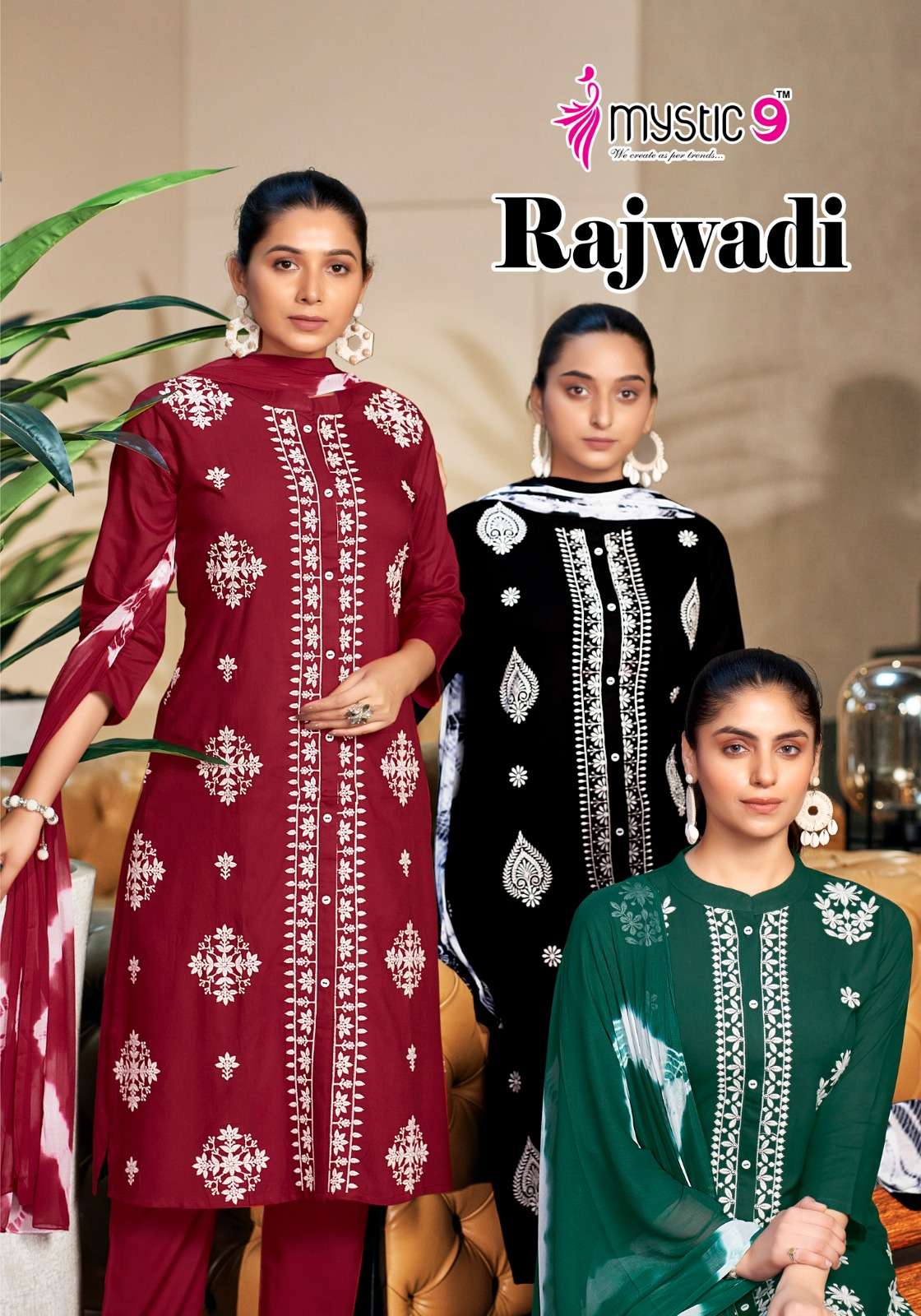 MYSTIC9 RAJWADI VOL 1 RAYON  PRINTED READY MADE DEALEAR IN S...