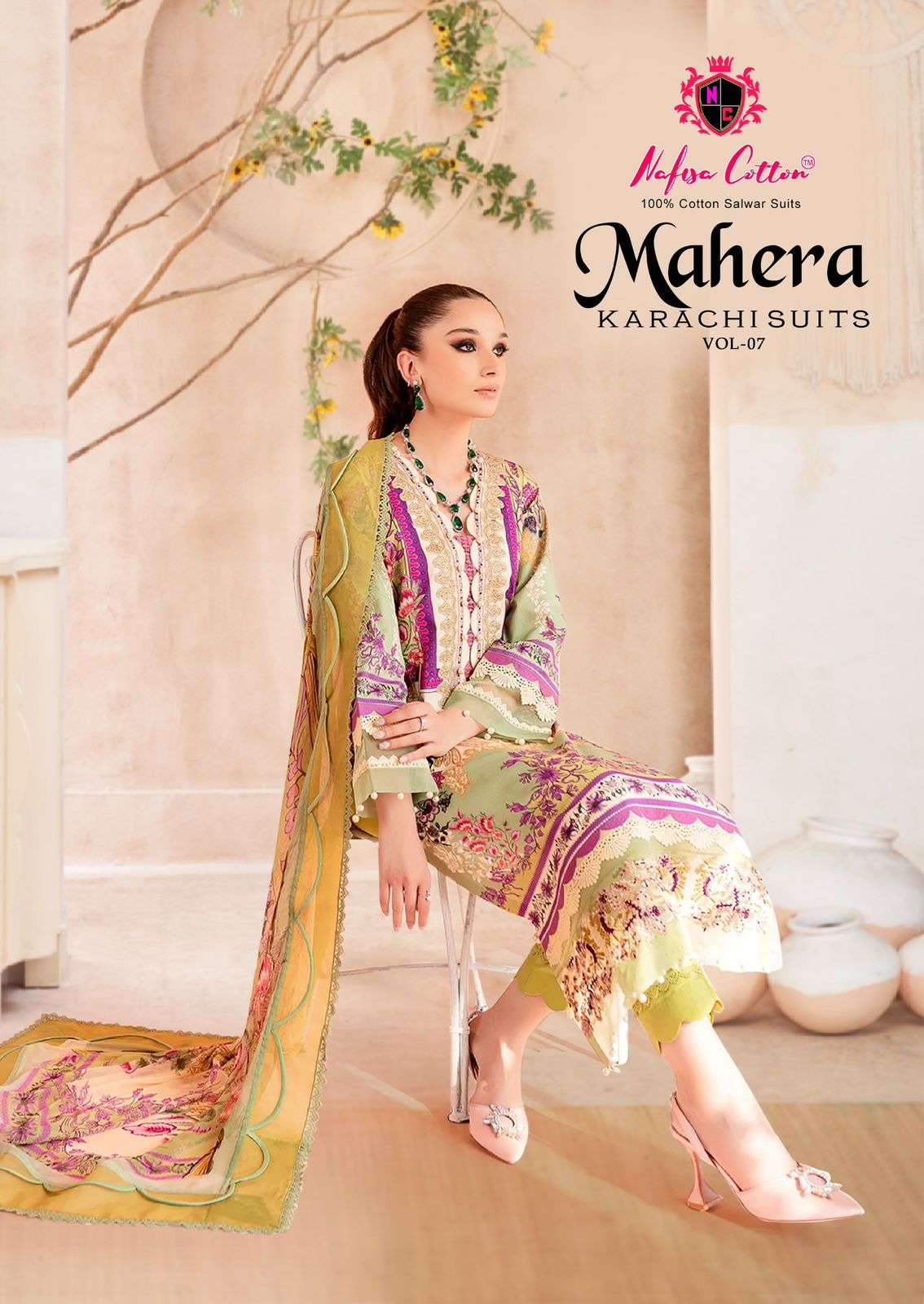 NAFISA MAHERA VOL 07  PAKISTANI COTTON PRINTED MATRIAL SUPPL...