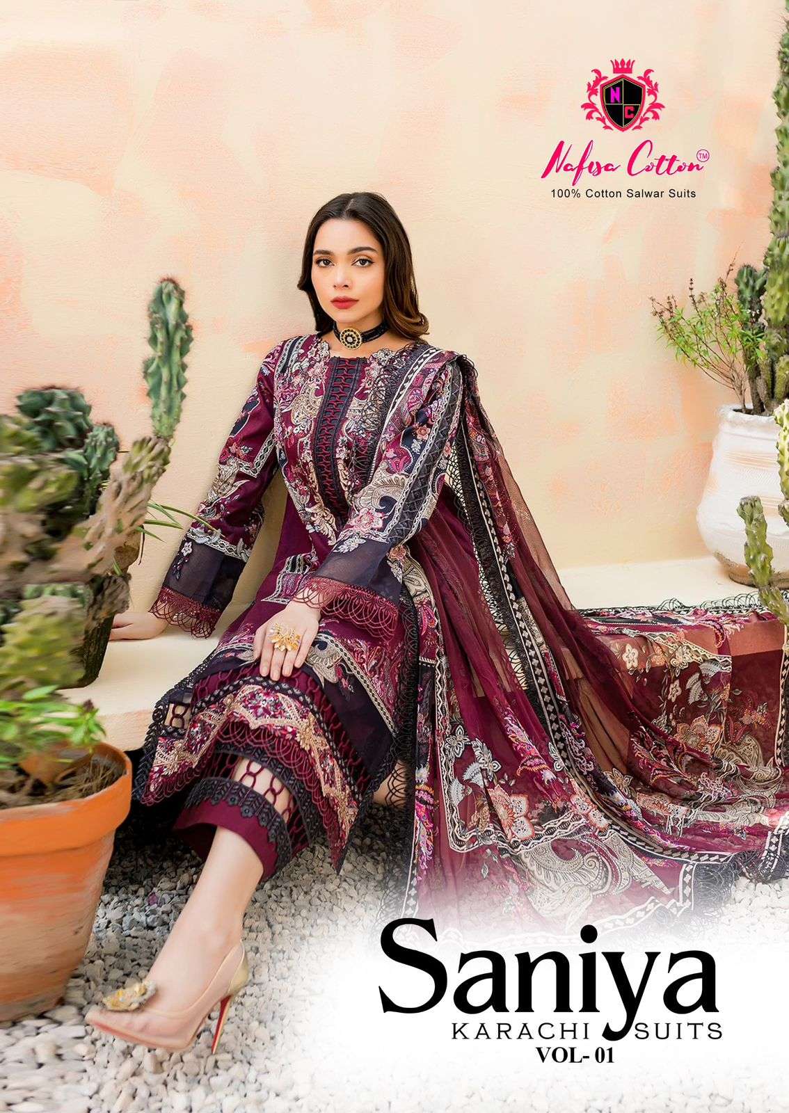 Nafisa Saniya Vol 1 Karachi Work Designer Pakistani Suits Su...