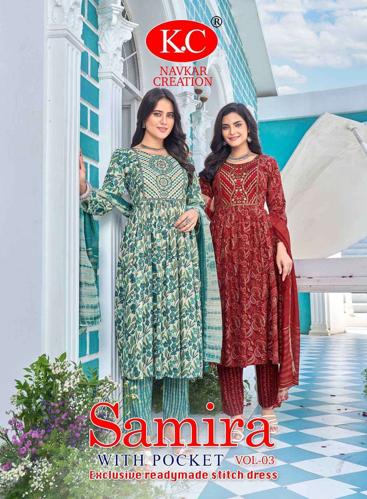 NAVKAR SAMIRA VOL 3 CAPSULE FOIL NEW FANCY KURTI READY MADE ...