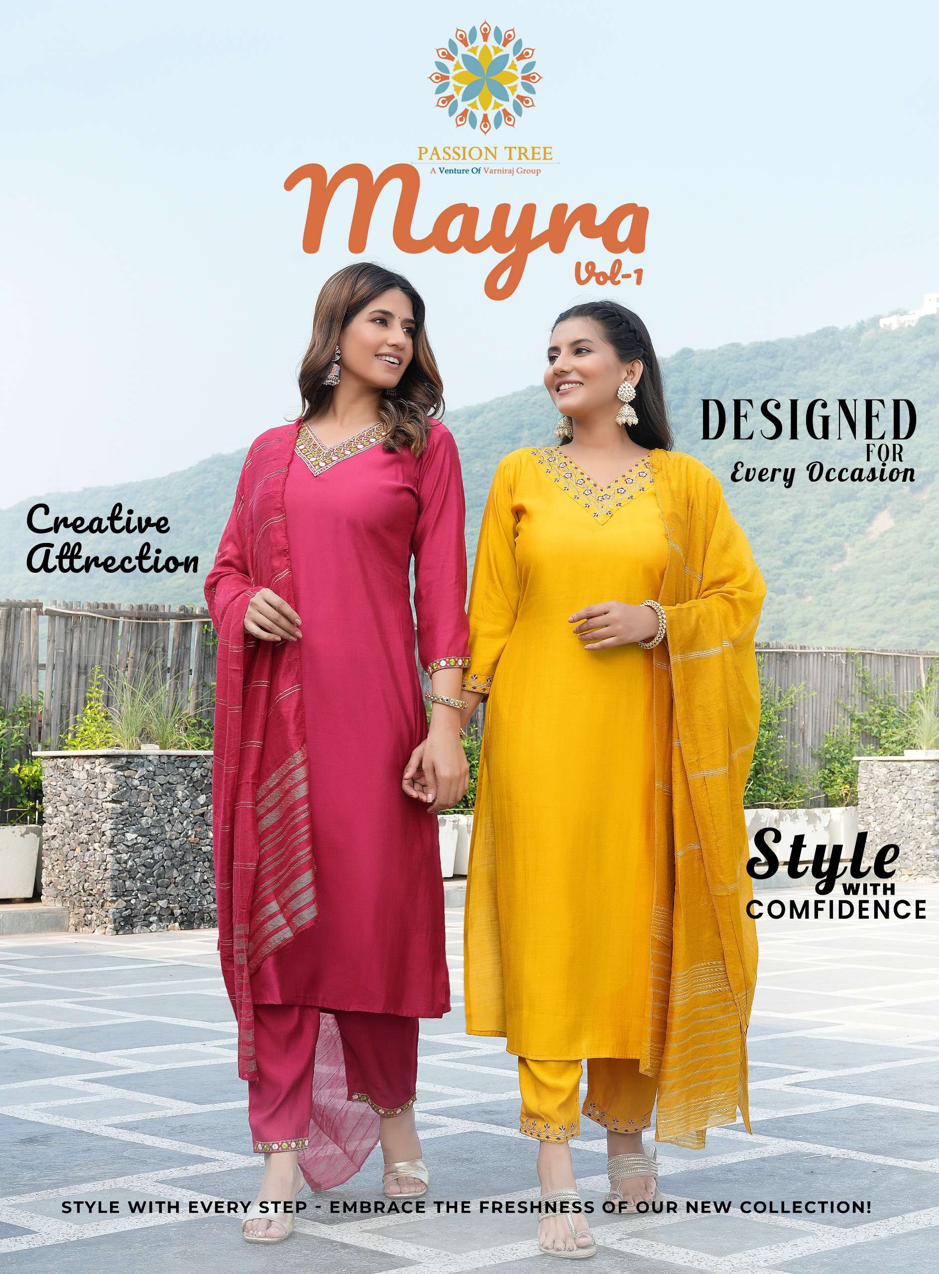 PASSION TREE MAYRA VOL 1 ROMAN SILK FANCY WORK  SUIT DEALEAR...