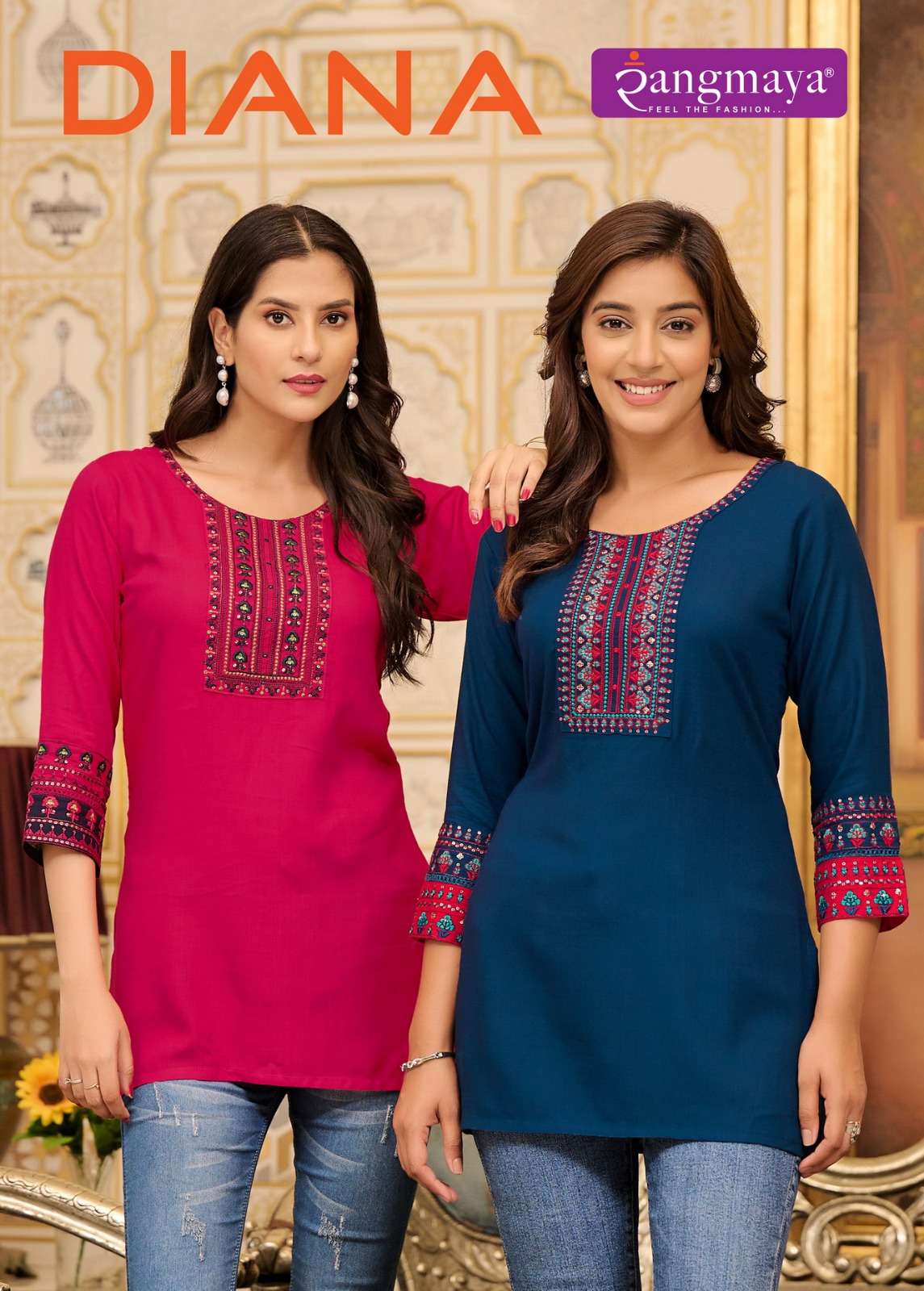RANGMAYA DIANA TUNIC TYPE SHORT KURTI READY PRINTED SUPPLIER...