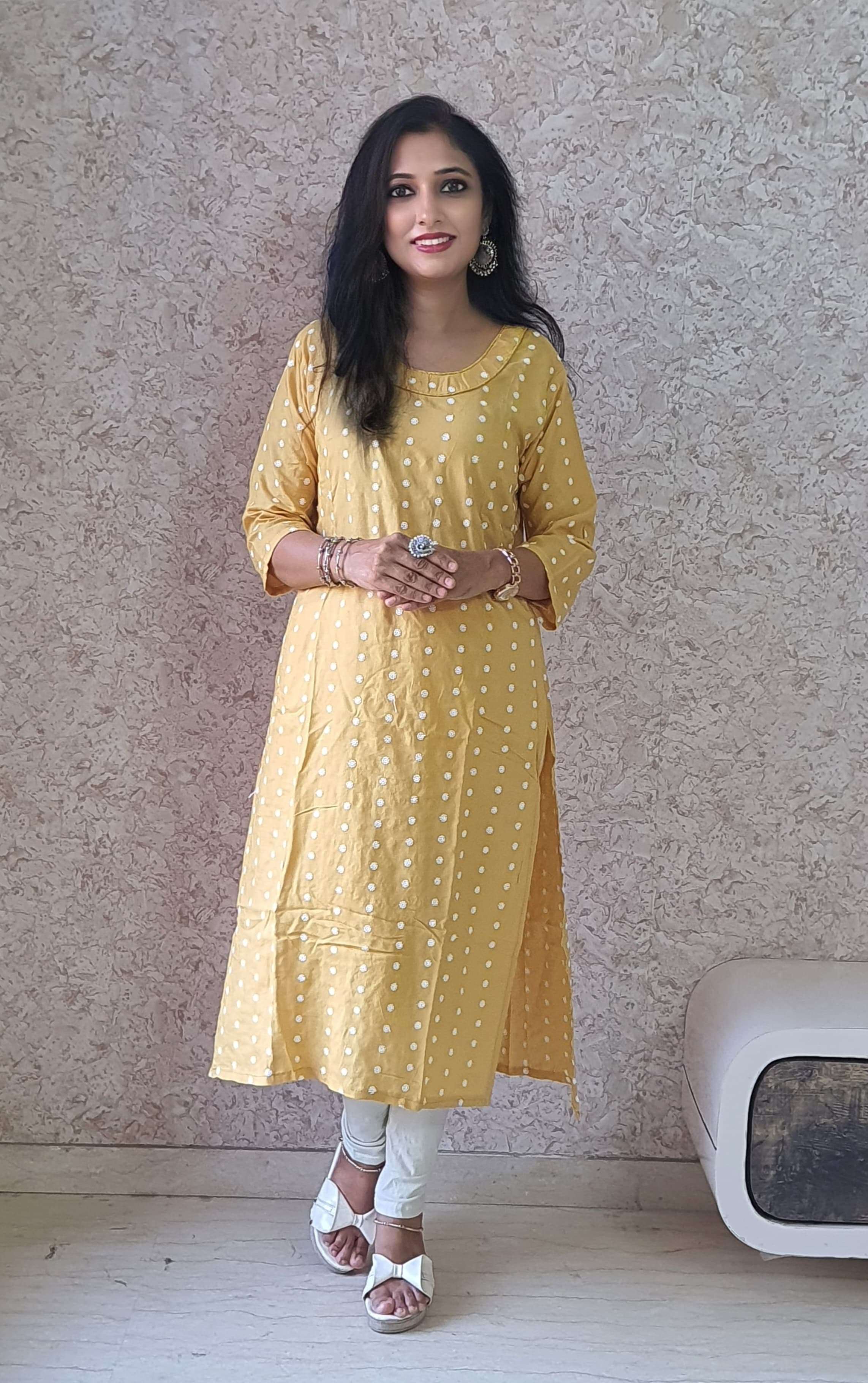 Rayon With fancy look Regular wear Kurti Reseller in surat