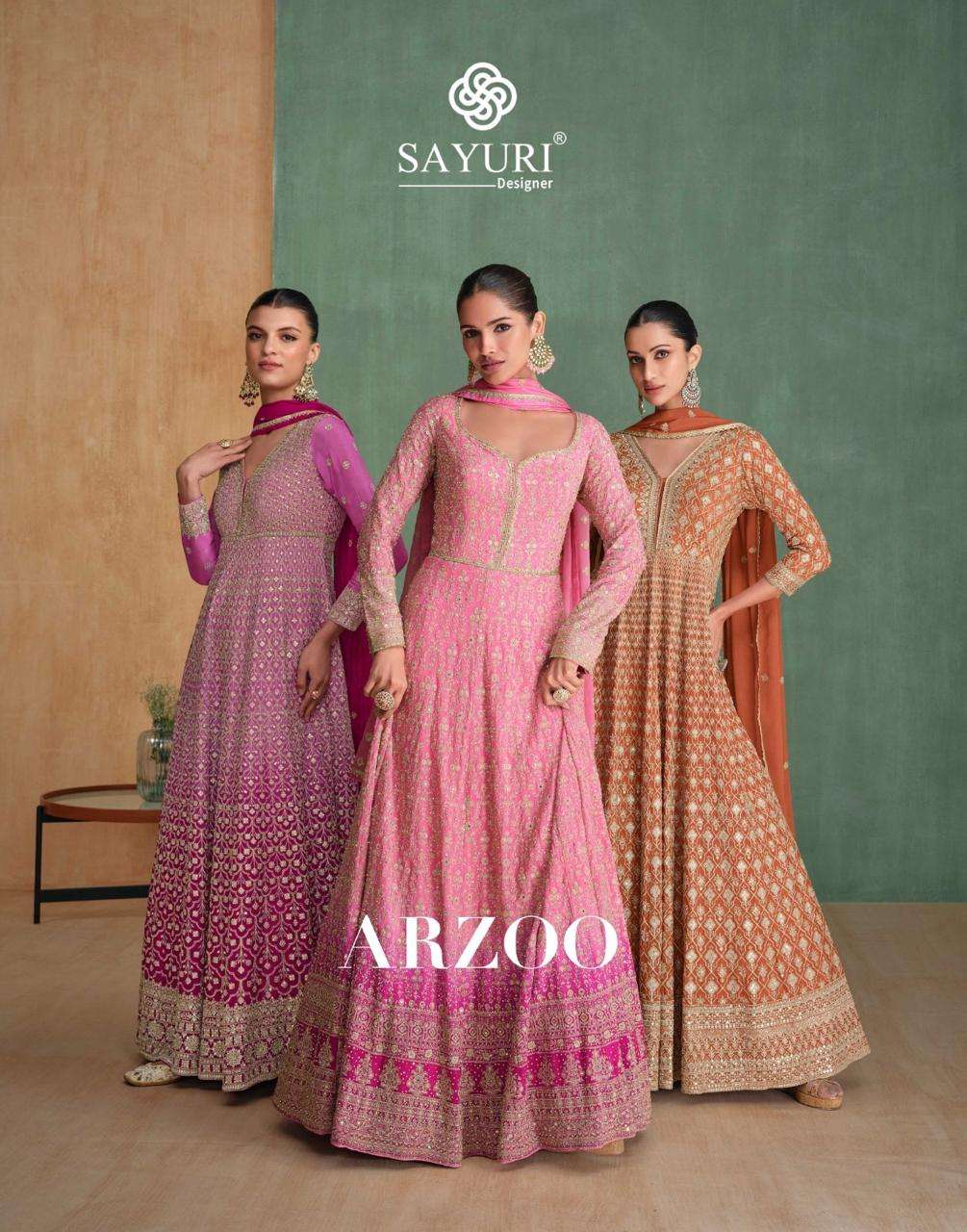 Sayuri Designer Arzoo Georgette WIth Long Designer Gown Supp...