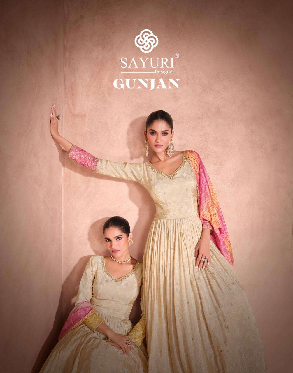 SAYURI DESIGNER GUNJAN VISCOSE SILK RADYMADE GOWN STYLE SUIT...