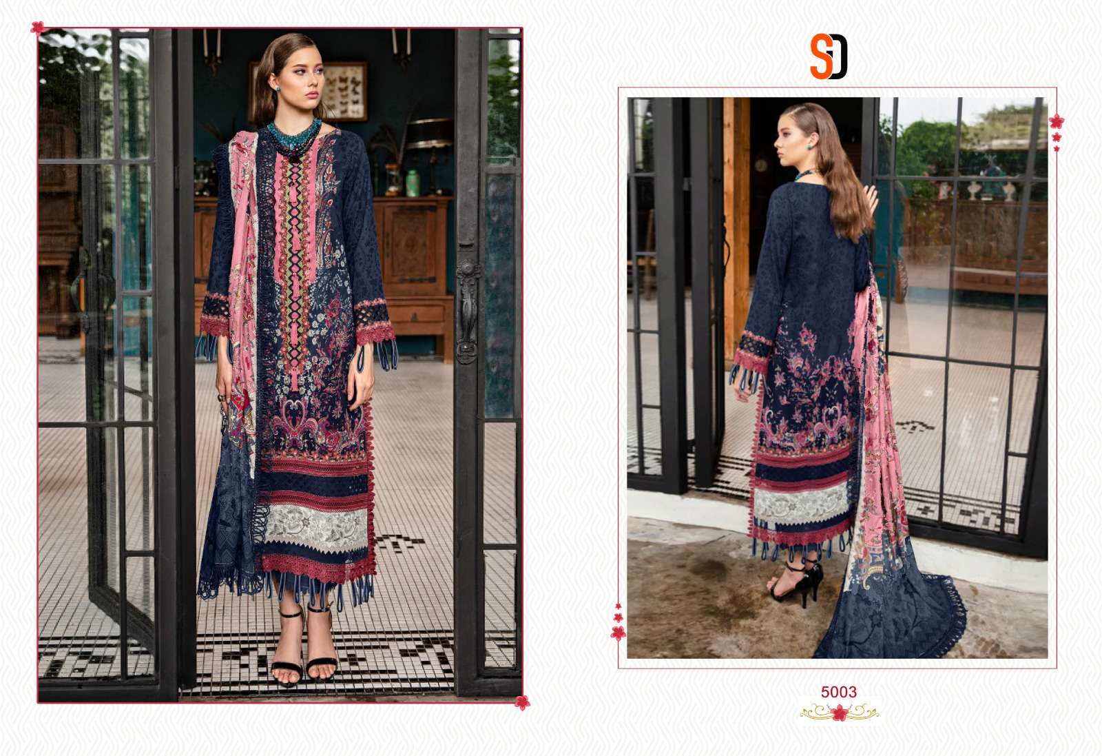 SHARADDHA DESIGNER BLISS VOL 05 LAWN COTTON PRINTED EMBRODER...