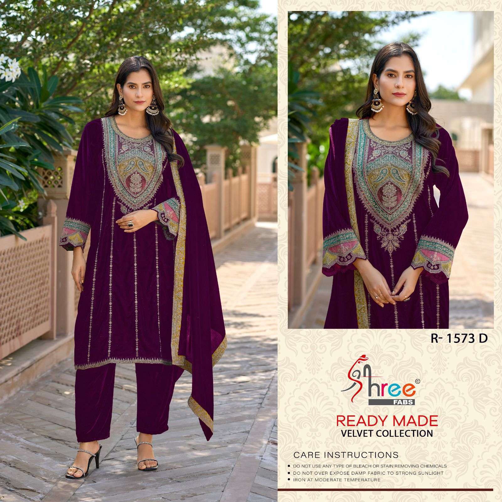 Shree Fabs 1573 Colours Velvet WIth Designer Readymade Pakis...