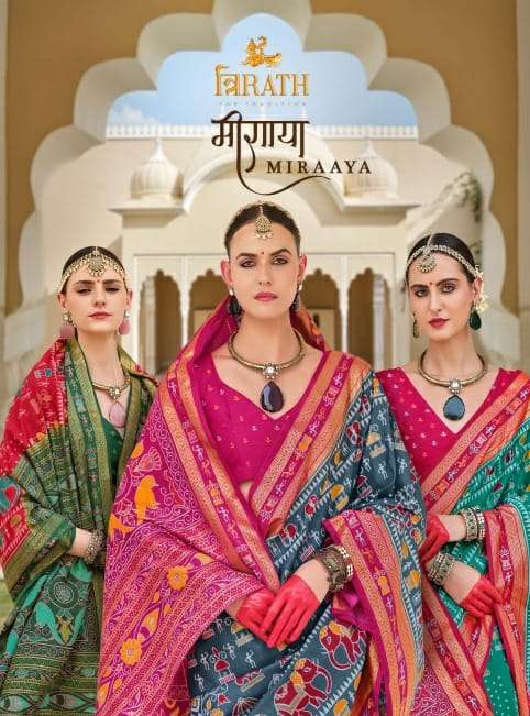 Trirath Miraaya Silk fabric patola printed saree supplier