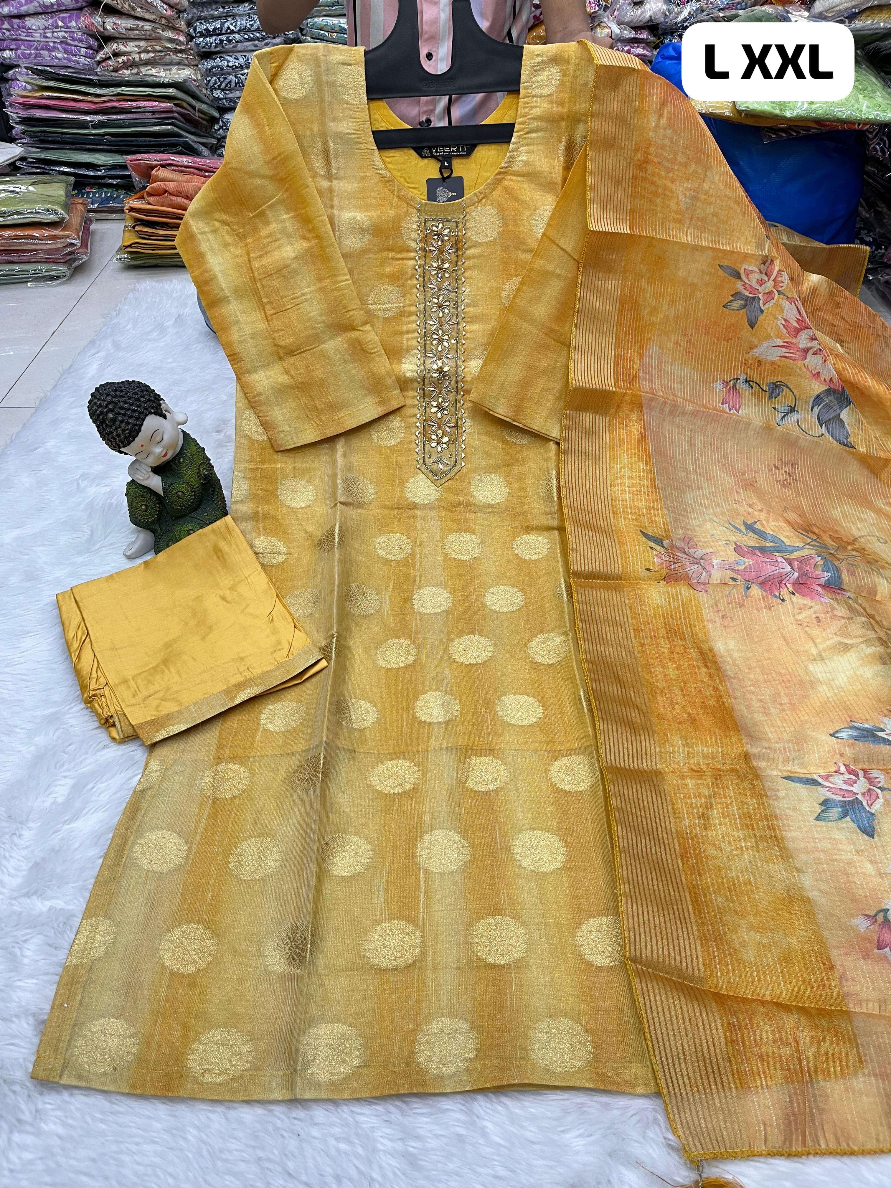 Vichitra silk salwar kameez with handwork collection for thi...