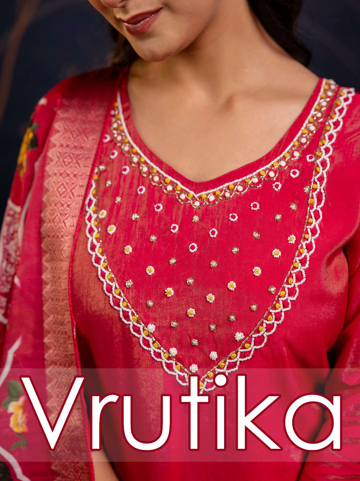 VREDEVOGEL VRUTIKA ROMAN SILK PARTY WEAR READY MADE SUIT DEA...