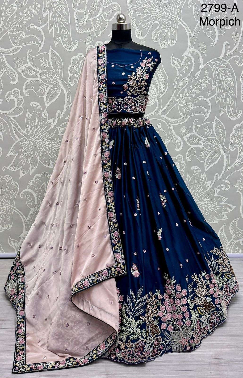 Wedding special Silk Fabric designer lehenga 2799 choli supp...