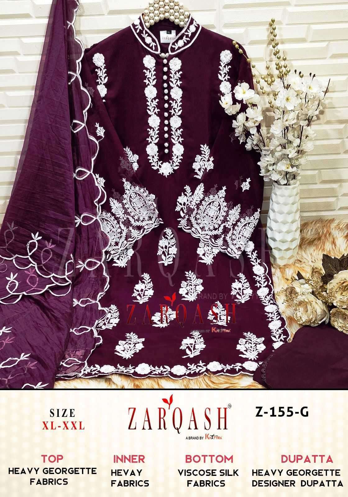ZARQASH Z 155 COLORS PAKISTANI GEORGETTE READY MADE SUIT SUP...
