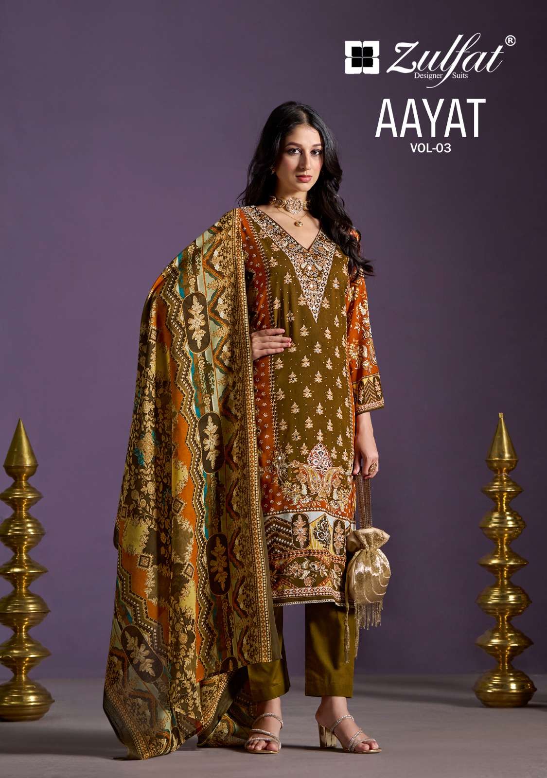 ZULFAT AAYAT VOL 3 VISCOSE RAYON PRINTED  MATERIAL SUPPLIER ...