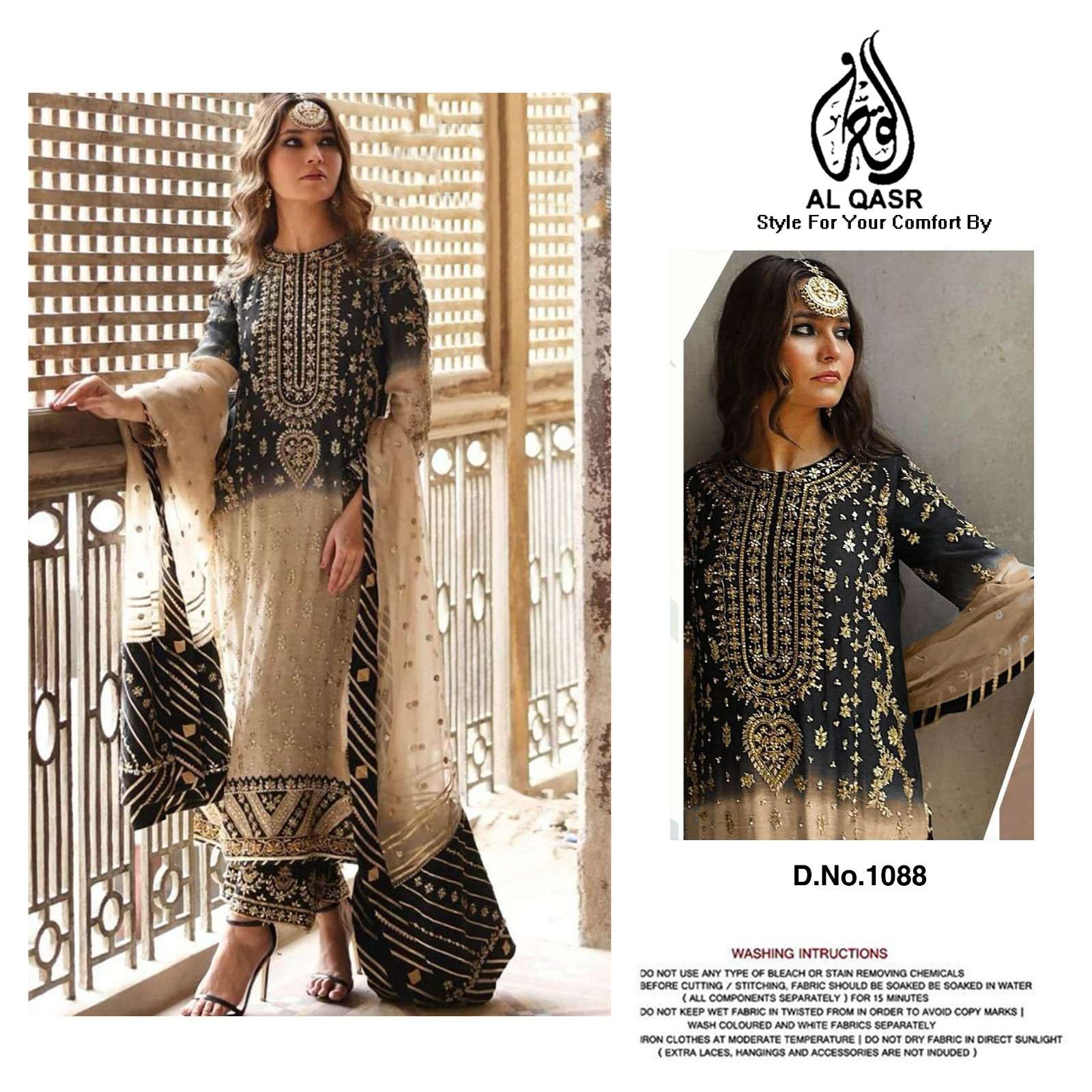 AL-QASR 1088 EID SPECIAL PAKISTANI GEORGETTE WORK SUIT RESEL...