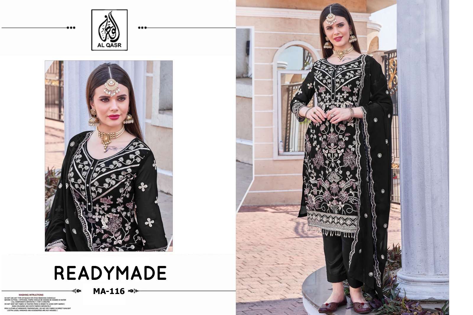 AL-QASR MA-116 GEORGETTE EMBROIDERY WORK PAKISTANI SUIT READ...