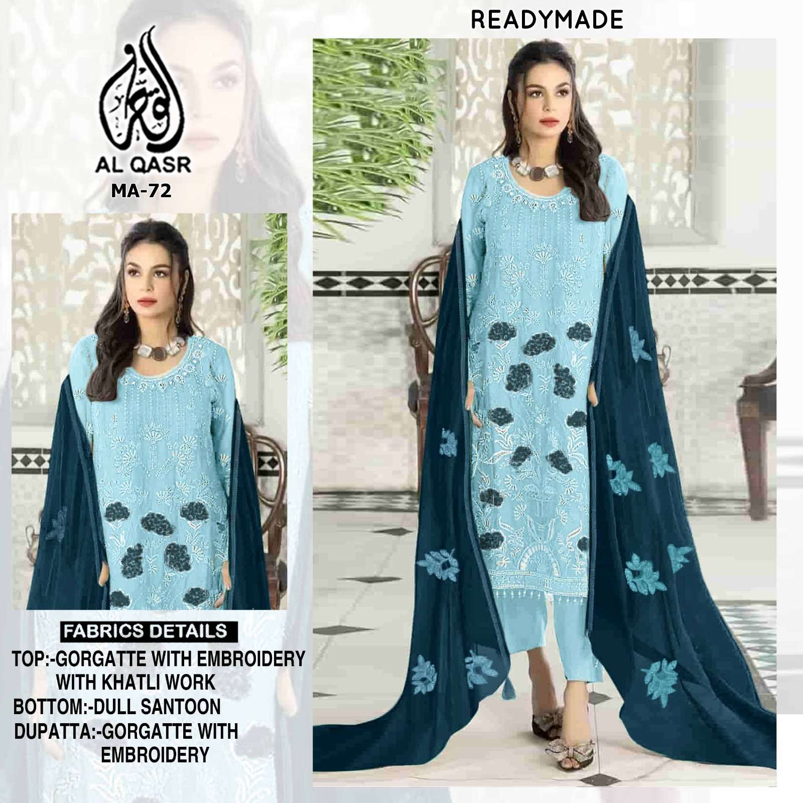 AL-QASR MA-72 GEORGETTE TUNIC PARTY WEAR SUIT WHOLESALE PRIC...