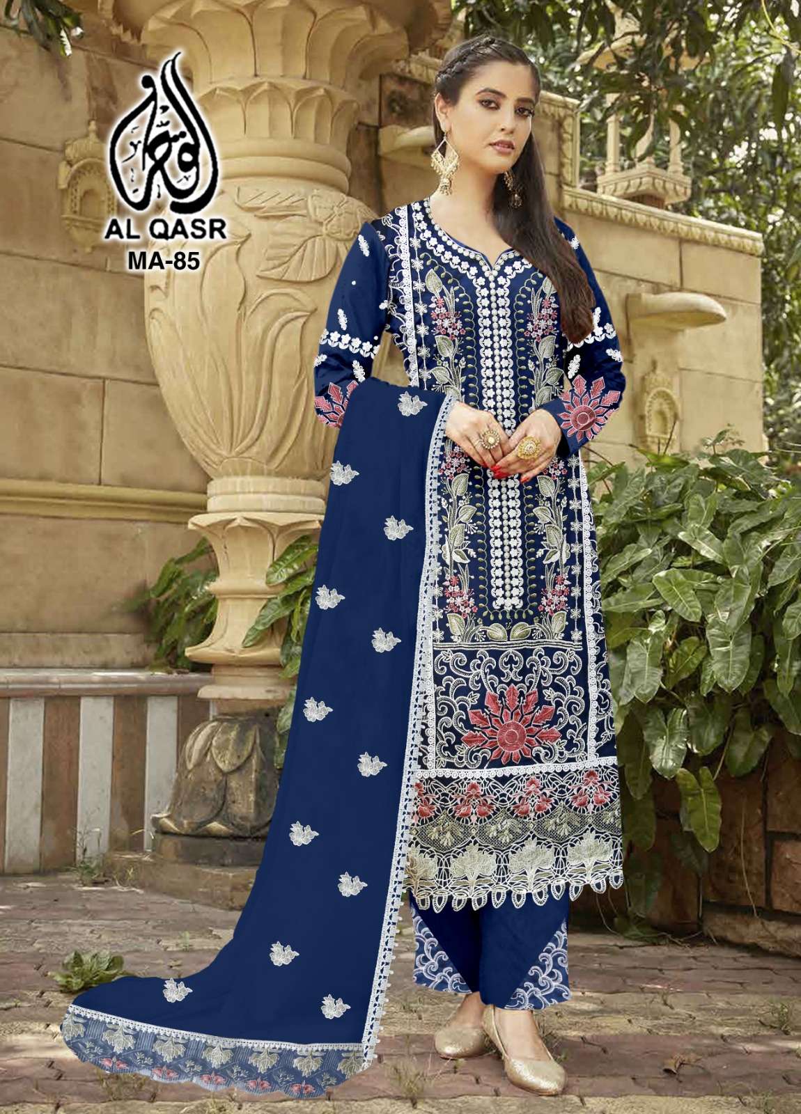 AL-QASR MA-85 EMBROIDER PAKISTANI DESIGNER SUIT READY DEALER...