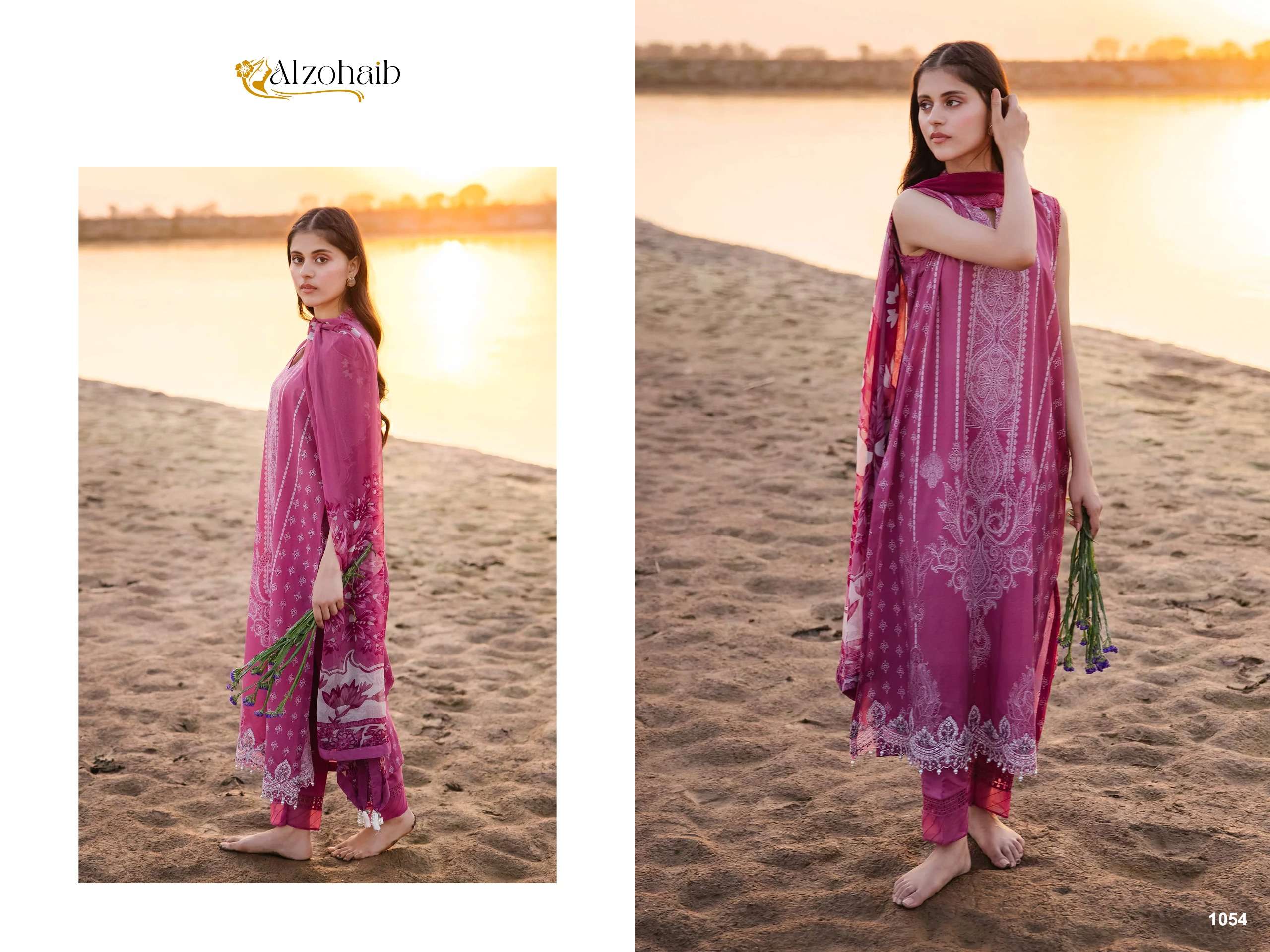 Al Zohaib M Basic Vol 2 1054-1055 Cotton Embroidery Work Pak...