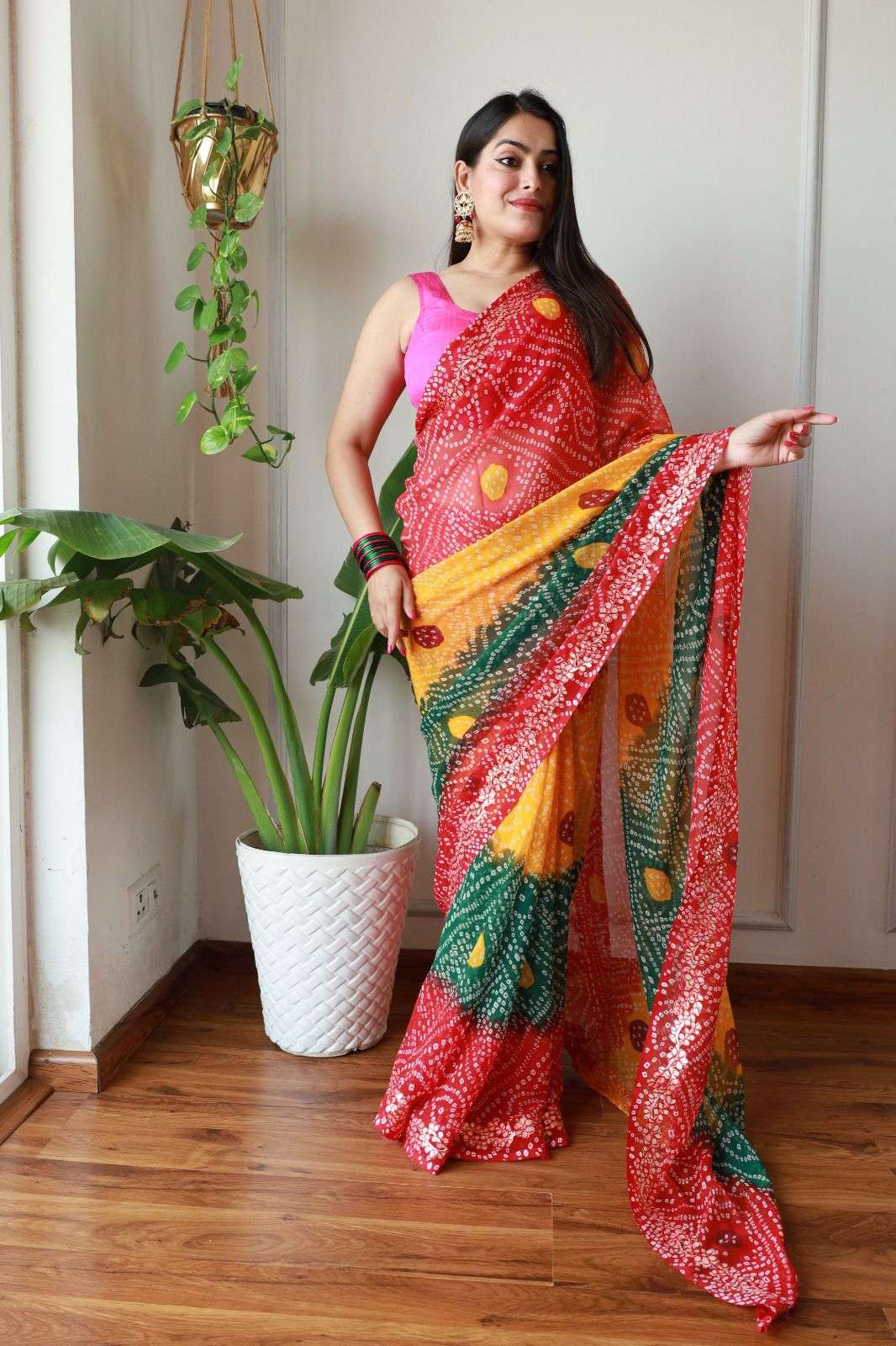 Amazing bandhani saree georgette festive wear sarees