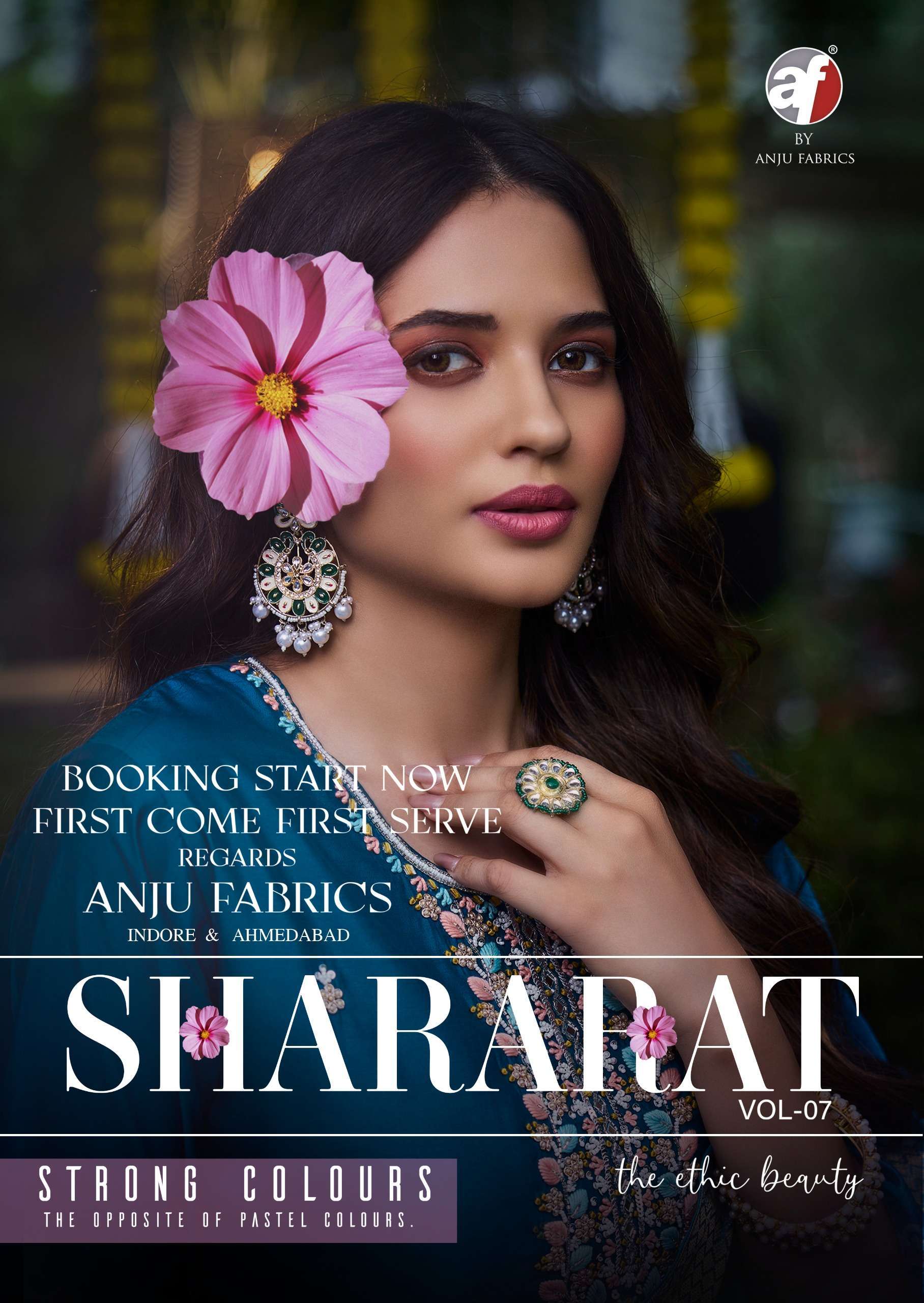 ANJU FABRICS SHARARAT VOL-7 3821-3826 FANCY HANDWORK SILK SU...