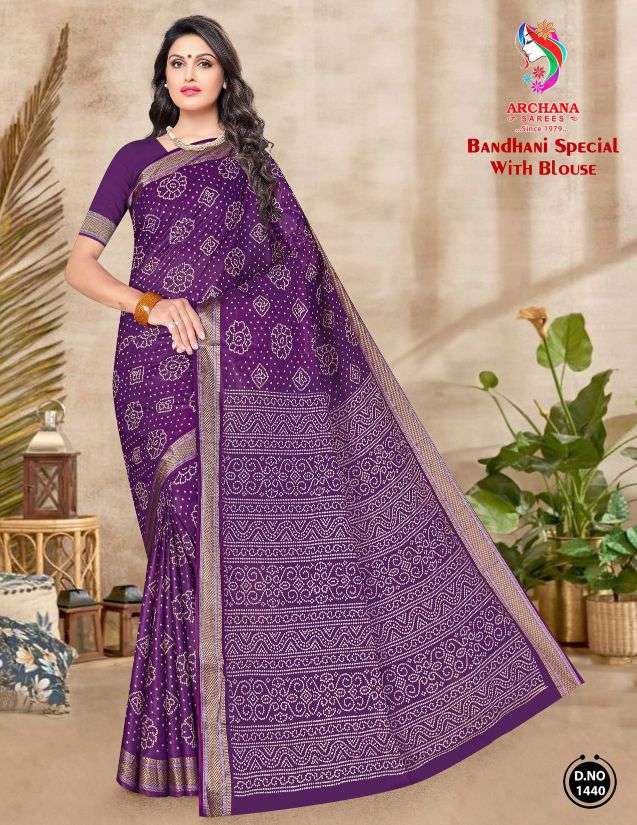 ARCHANA BANDHANI SPECIAL COTTON FABRICS WITH BANDHEJ PRINTED...