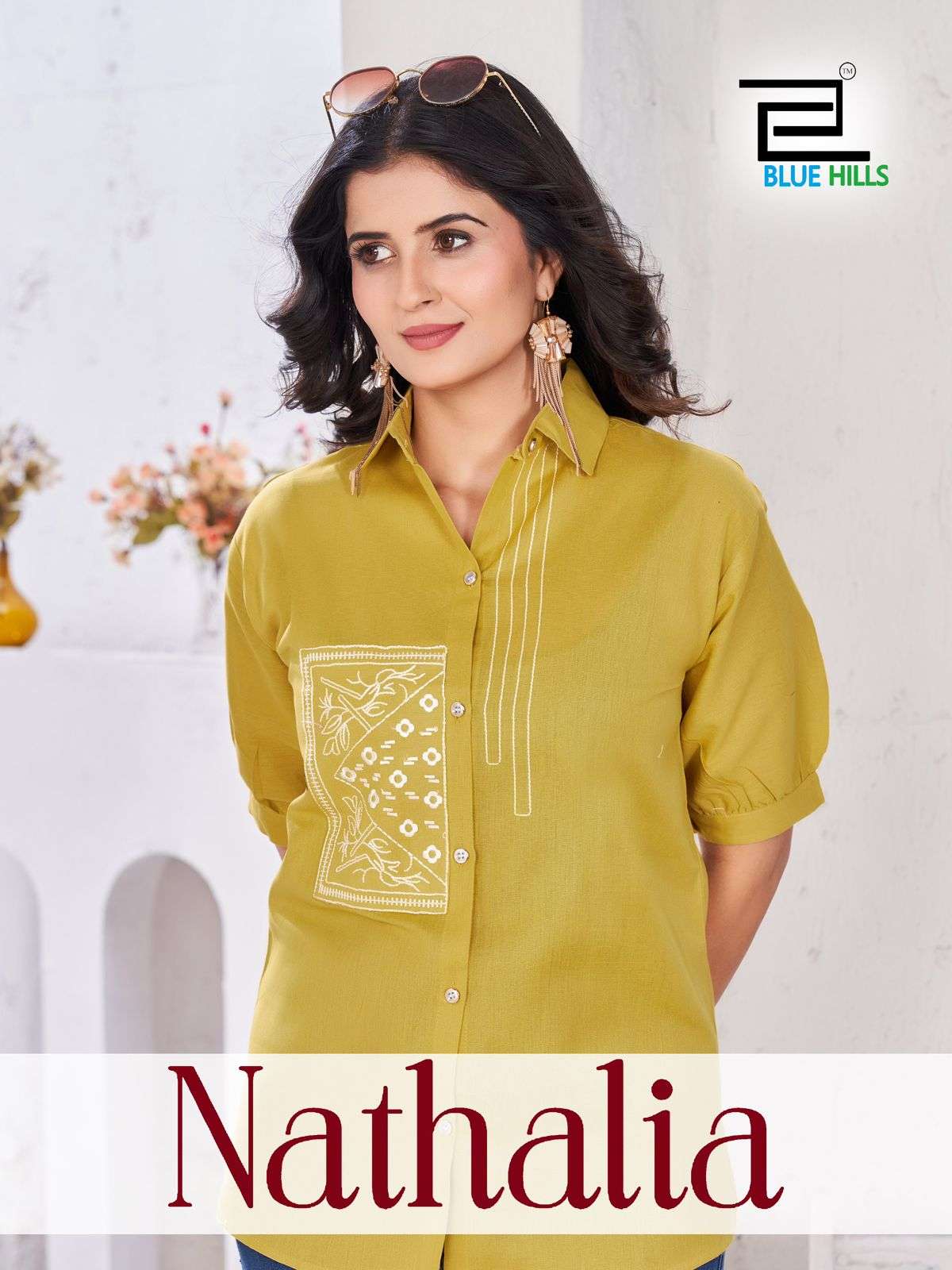 BLUE HILLS NATHALIA COTTON FLEX SHIRT STYLISH WHOLESALE IN S...