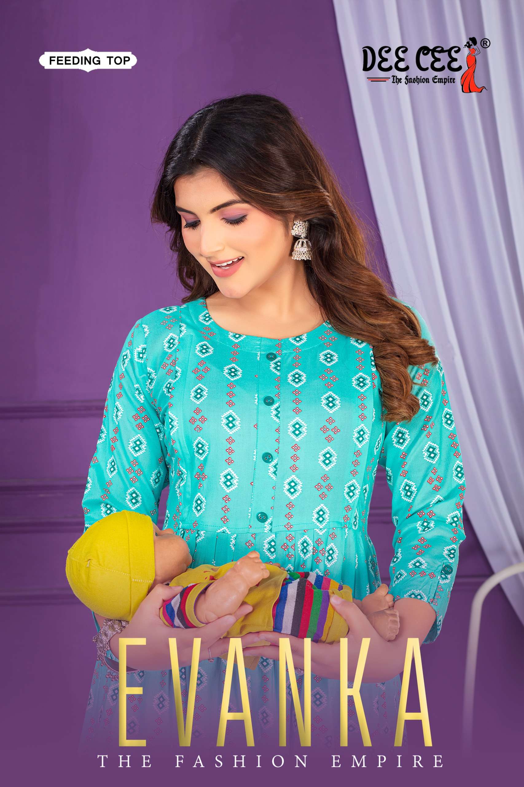 DEECEE EVANKA RAYON FEEDING STYLISH KURTI WHOLESALE PRICE