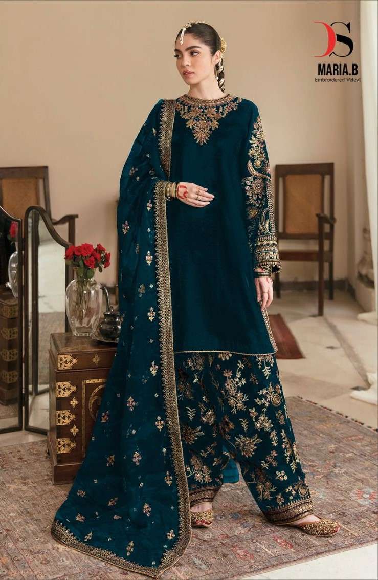 DEEPSY SUIT MARIAB VELVET EMBROIDERY WORK SUIT MATERIAL WHOL...