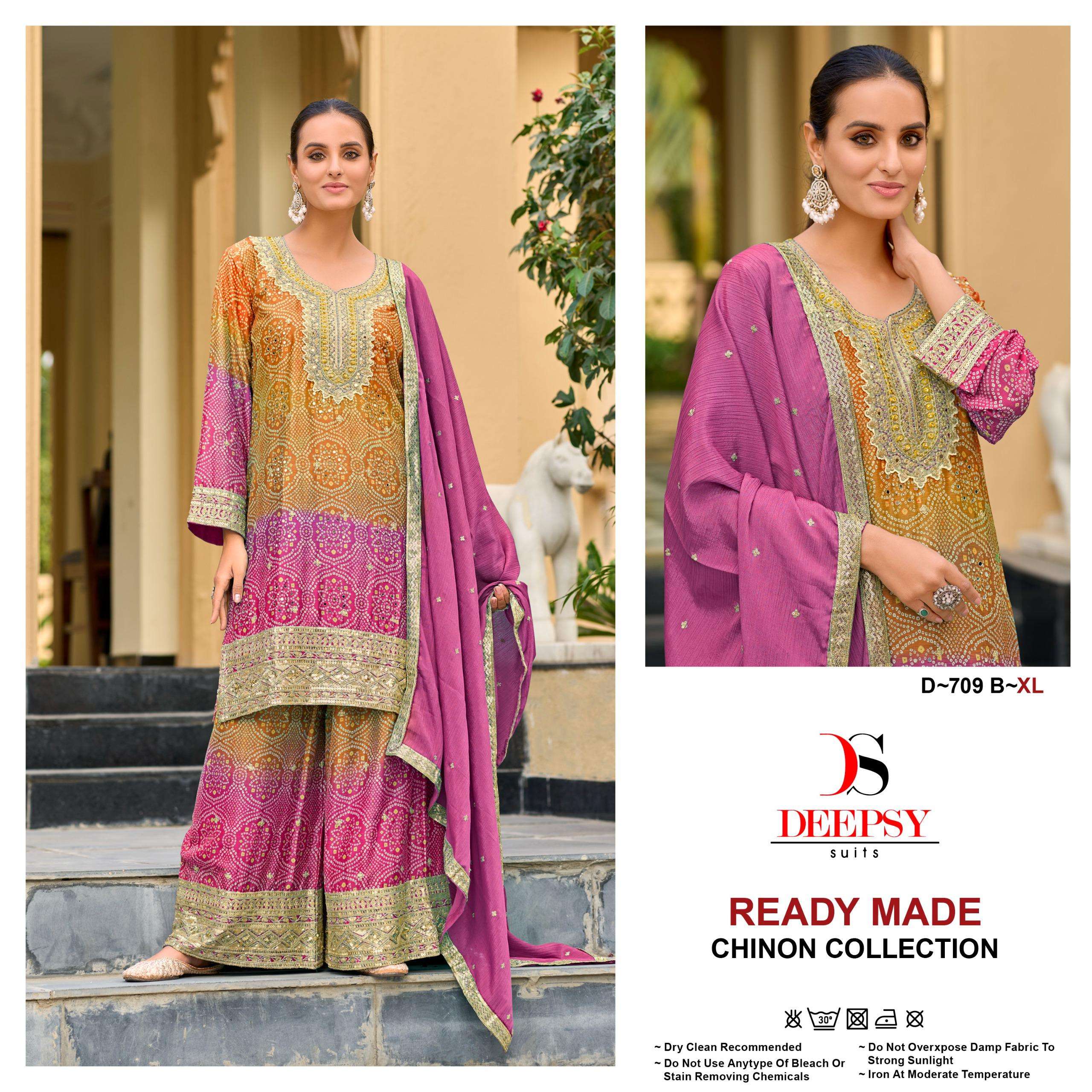 DEEPSY SUIT VOL 709 CHINON DIGITAL WORK KURTI PALAZZO SUIT D...