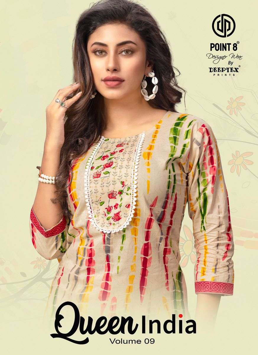 DEEPTEX QUEEN INDIA VOL 9 COTTON PRINTED KURTI KAMEEZ READY ...