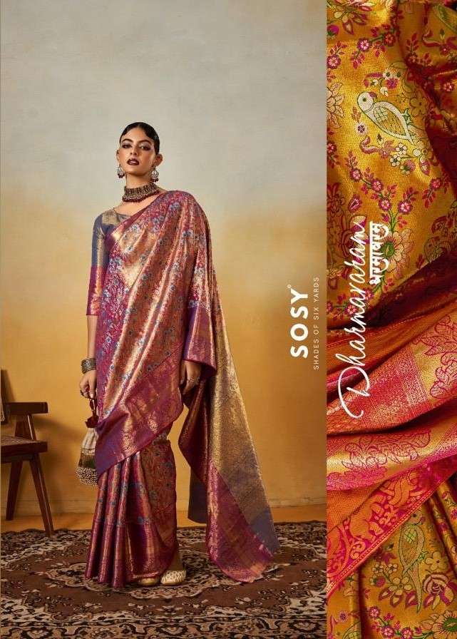 Dharmavaram Stylish Silk Look Saree Wholesale In Surat GN