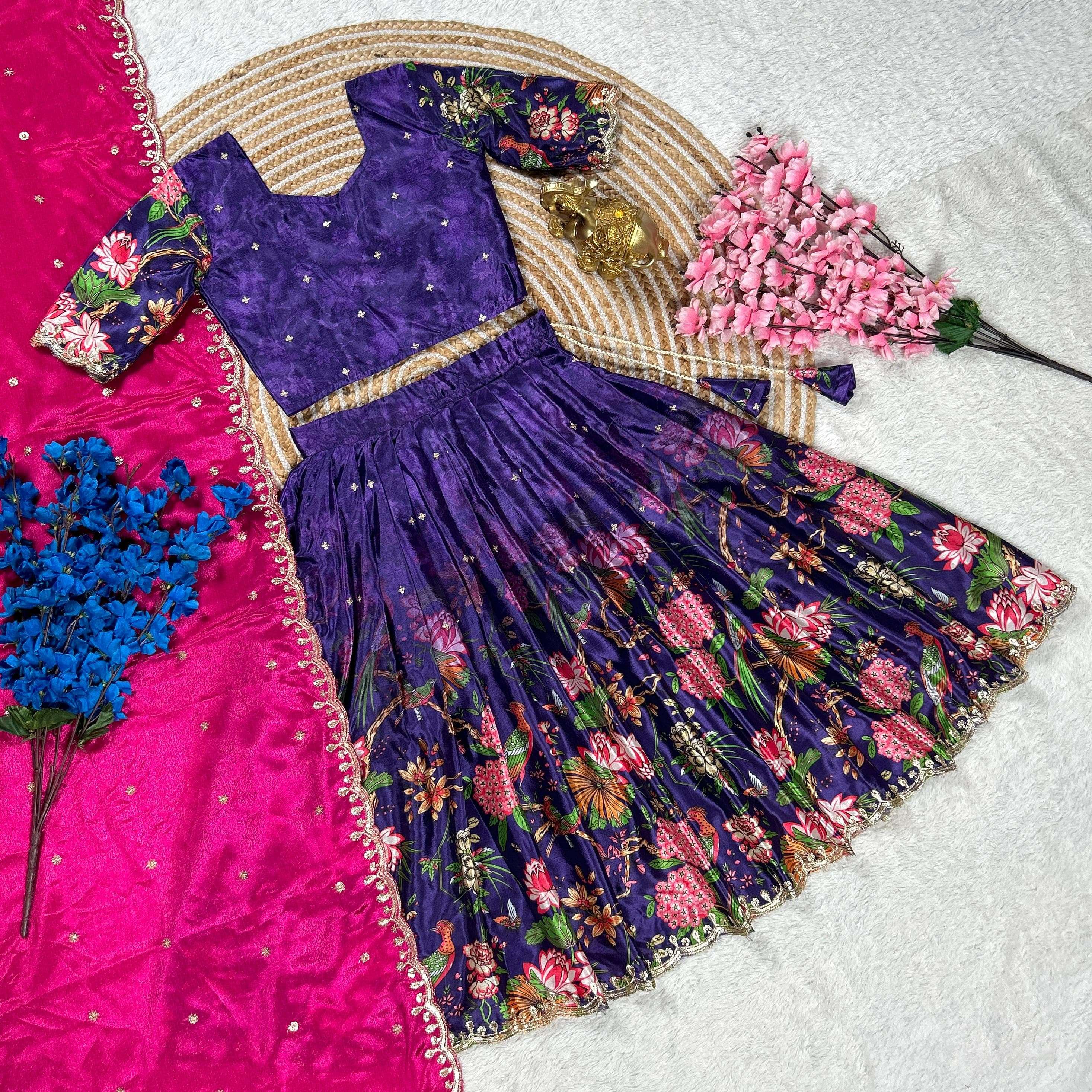 DIGITAL PRINTED FULL STICH KIDS SPECIAL LEHENGA CHOLI SUPPLI...