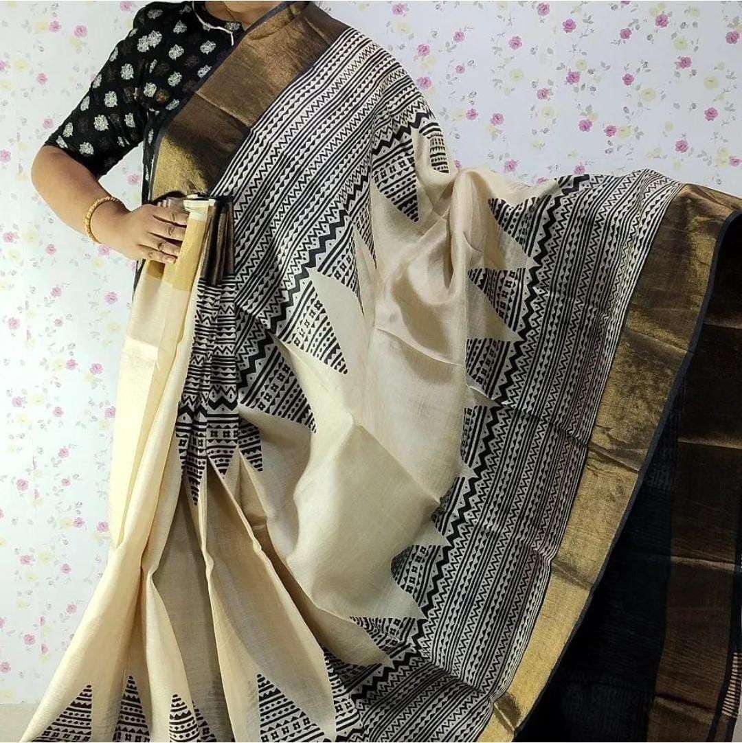 Fancy Look Low Rate Tusser silk saree Supplier best wholesal...