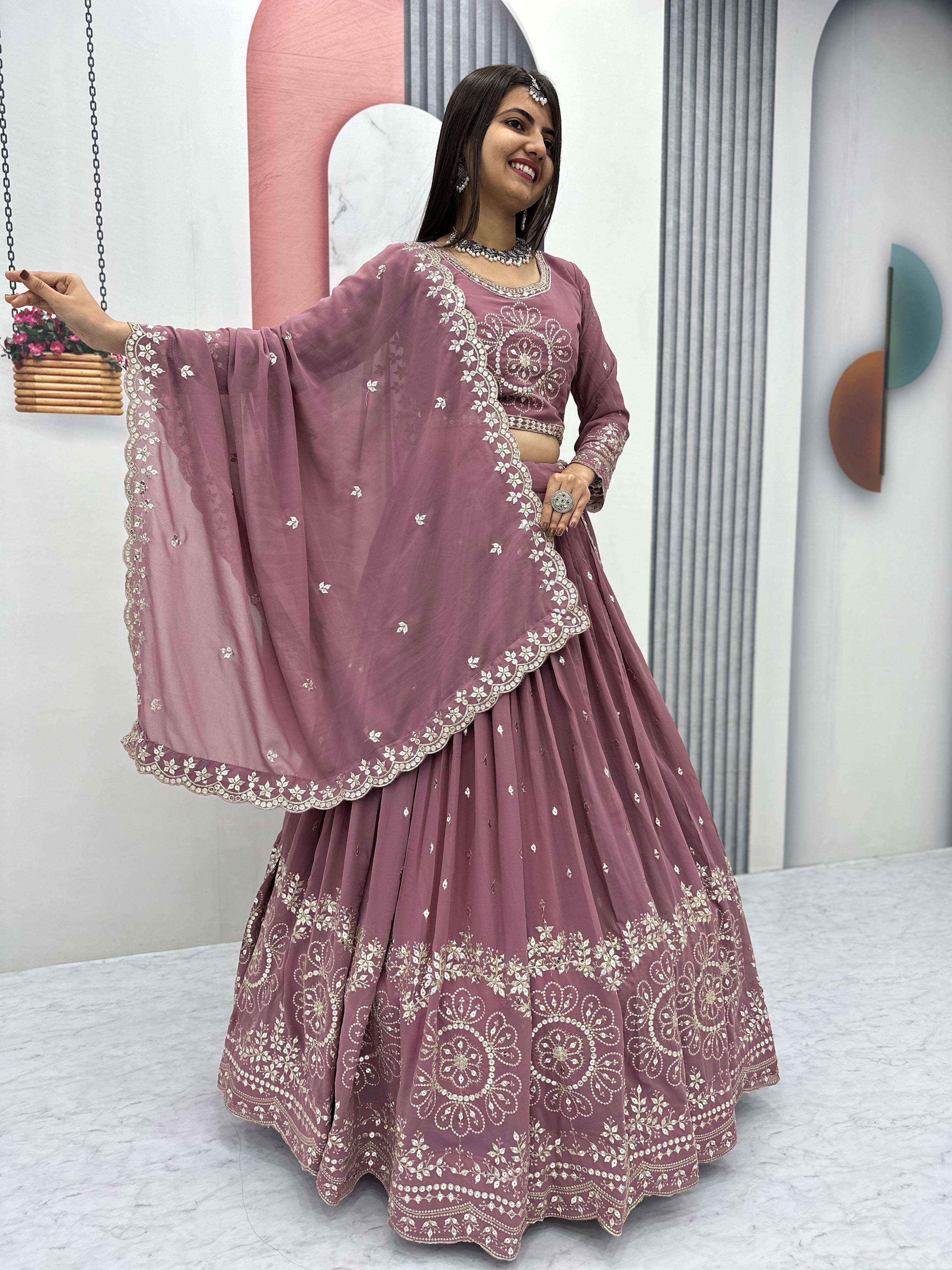 Georgette fabric wedding special designer lehenga choli supp...