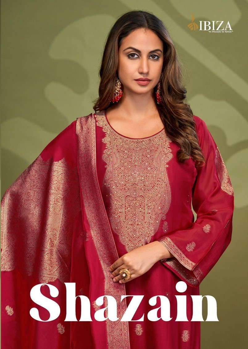 IBIZA SHAZAIN PURE BANGLORY SILK HANDWORK STYLE LOOK SUIT MA...