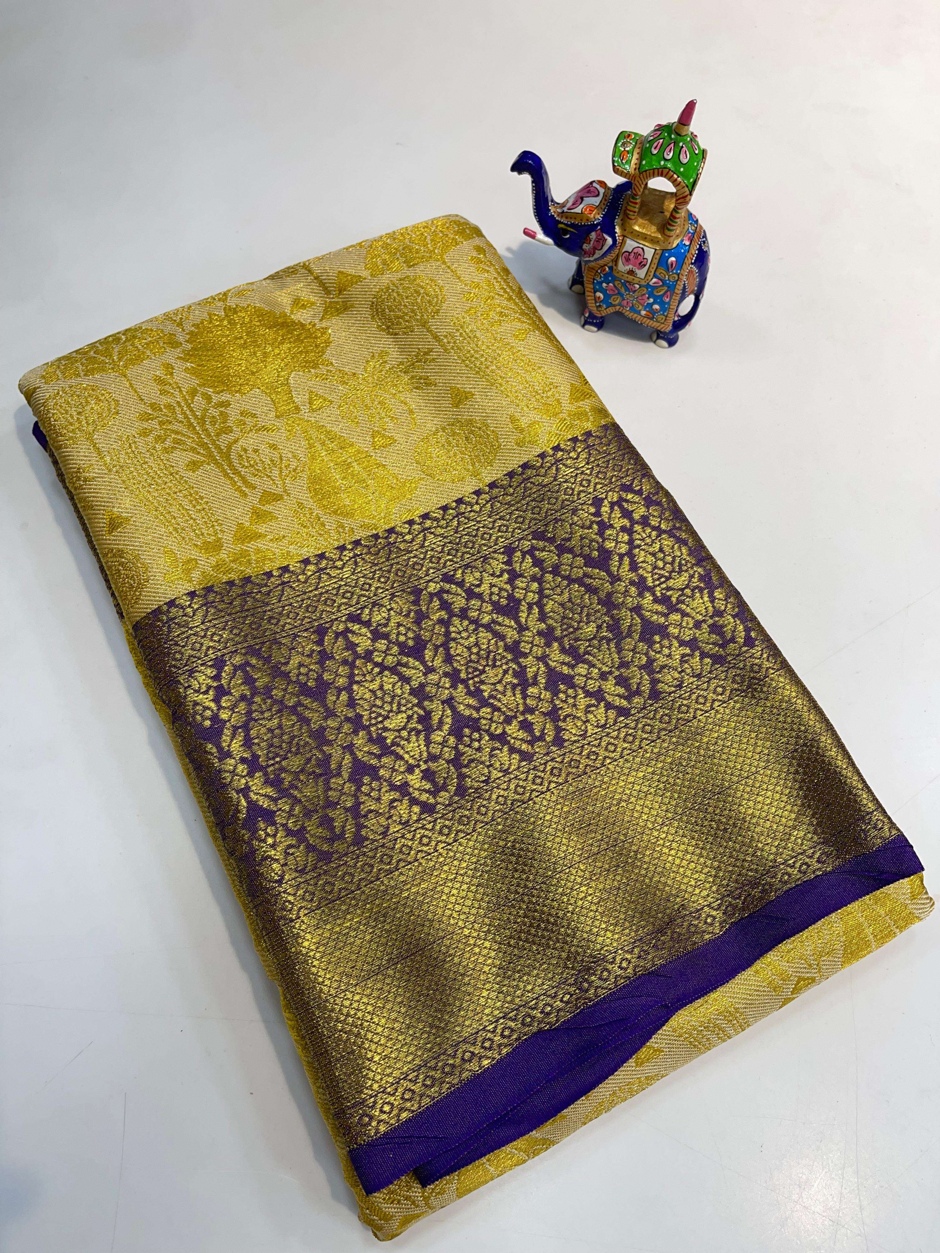 KANJIVARAM SILK MINAKARI WEAVING DESIGN RICH LOOK SAREE SUPP...