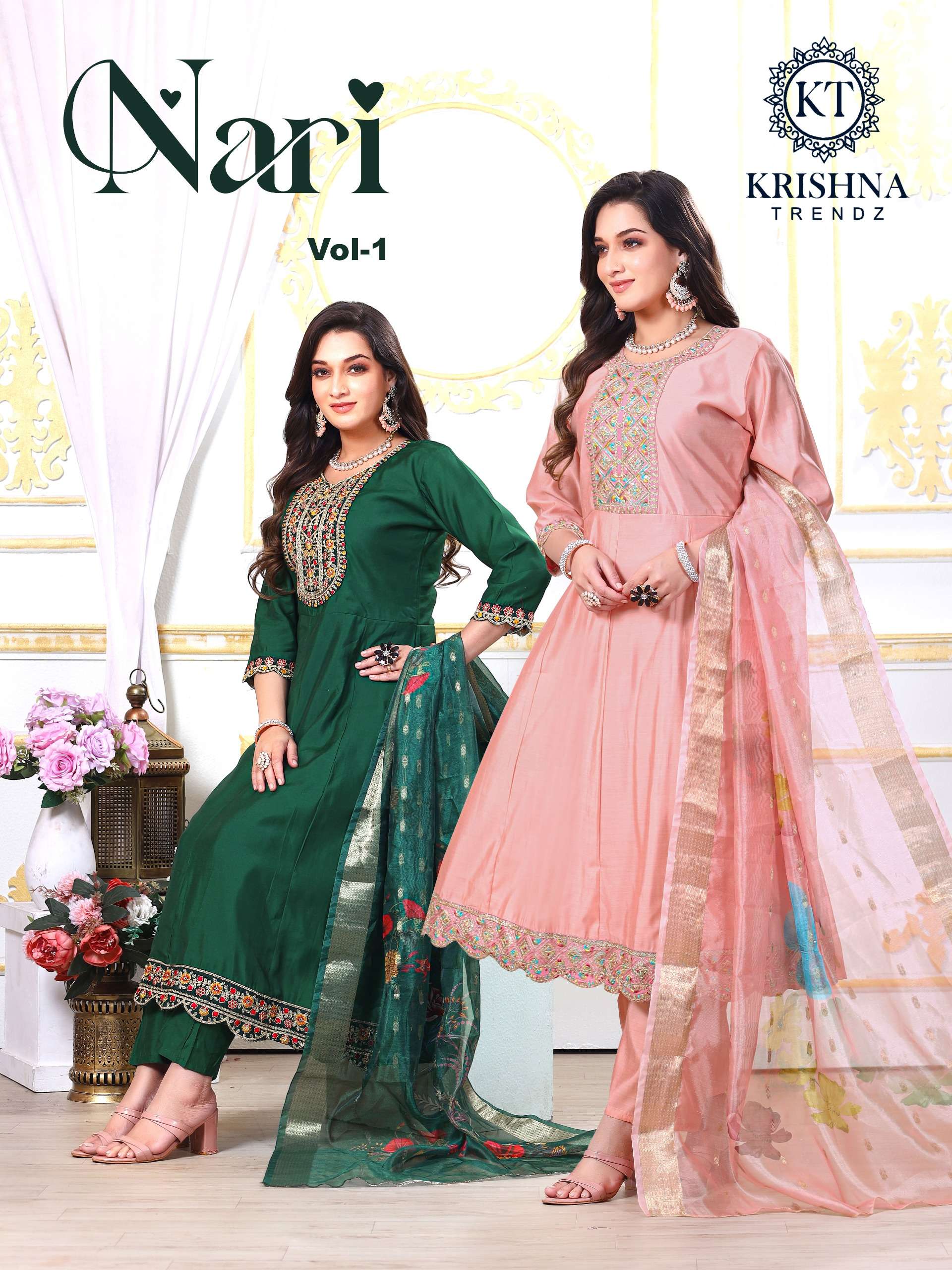 KRISHNA TRENDZ NARI VOL 1 ROMAN SILK TRADITIONAL LOOK DEALER...