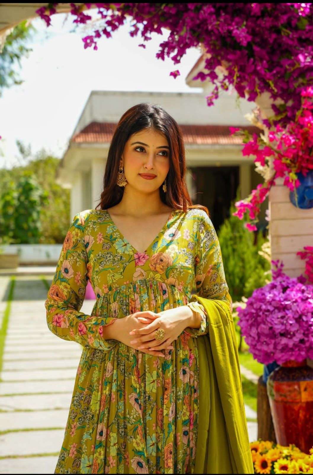 LADY MULTICOLOR ANARKALI ROUND SUIT READY SUPPLIER IN SURAT