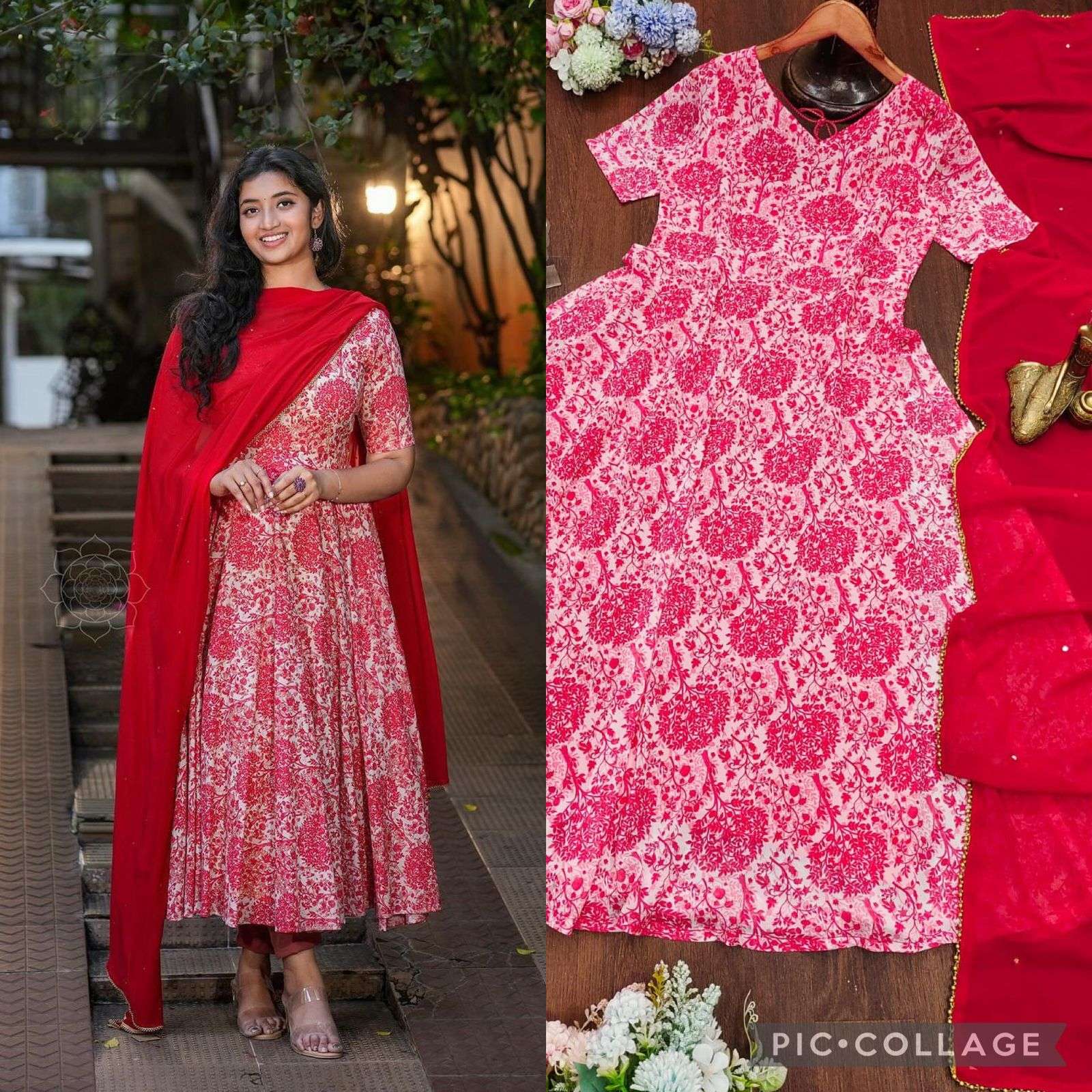 LADY PINK PRETTY GOWN DRESS READY MADE DEALER IN SURAT