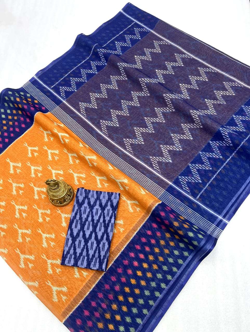 Linen Fabric WIth Digital Printed Regular wear Saree Supplie...