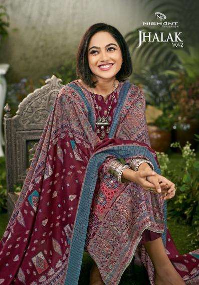 NISHANT FASHION JHALAK VOL 2 WINTER WEAR PRINTED PASHMINA DR...